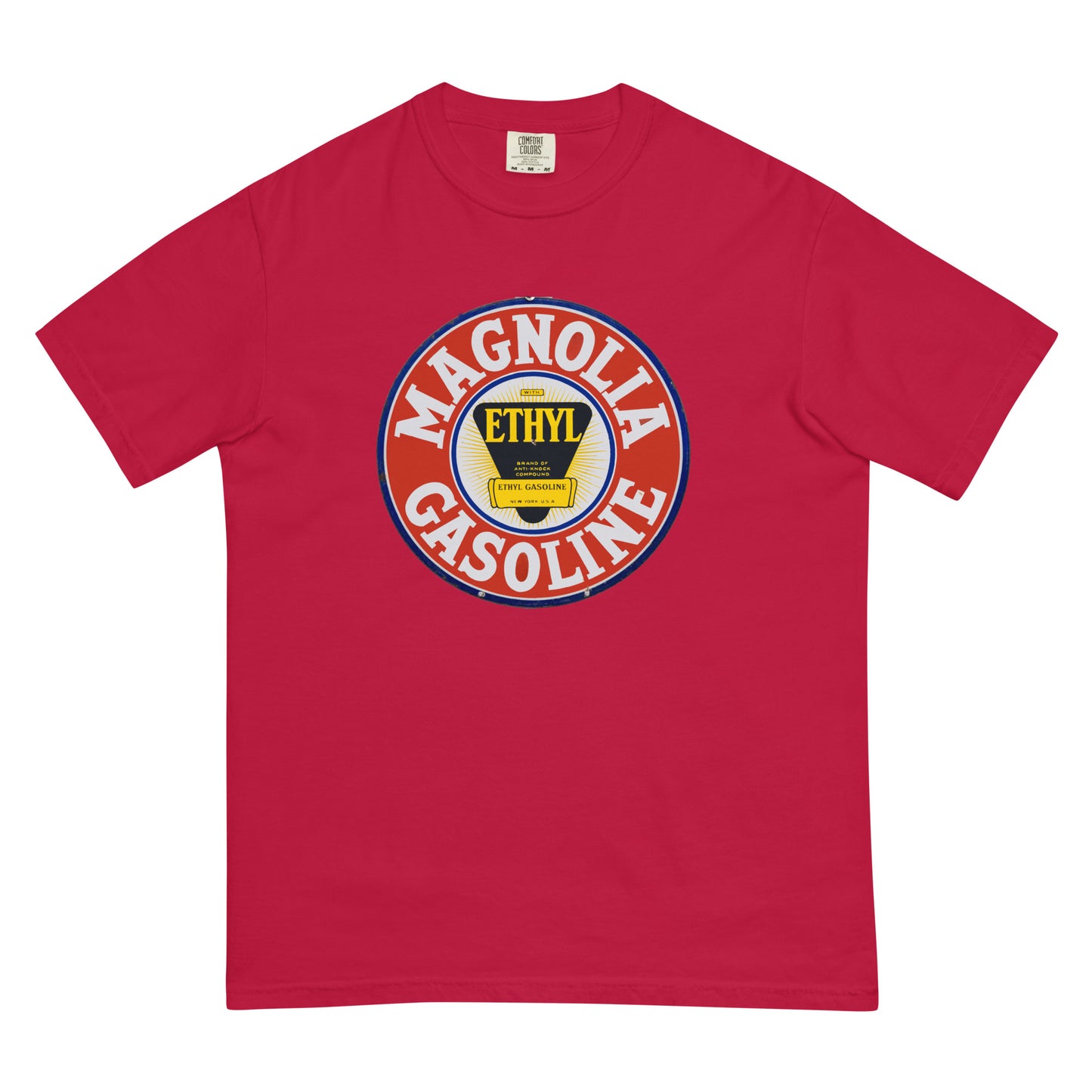 Retro Tin Gas Sign Magnolia Unisex garment-dyed heavyweight t-shirt