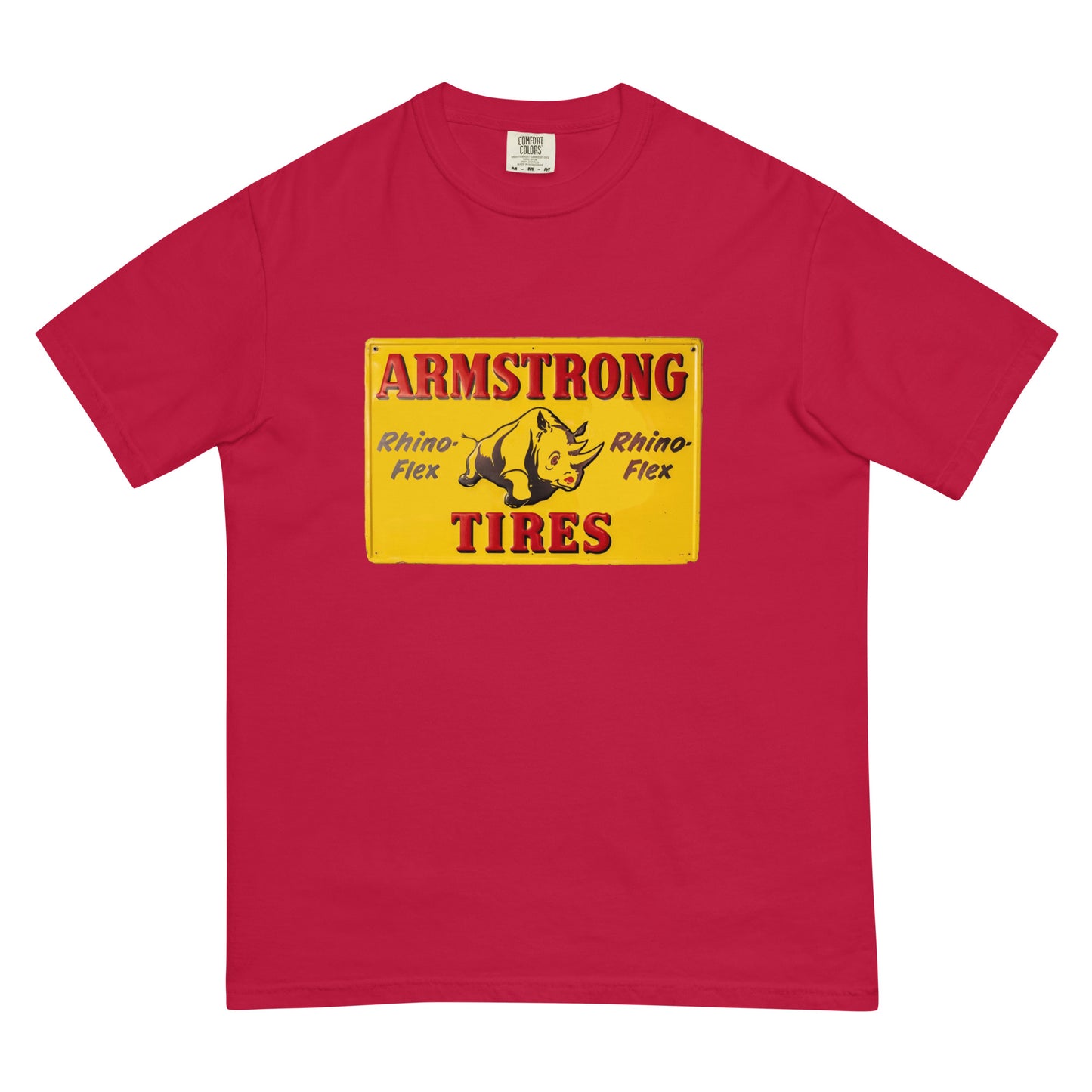 Retro Rhino Tire Sign Tin Style Unisex garment-dyed heavyweight t-shirt