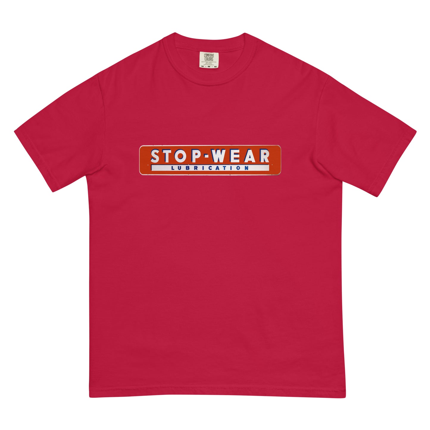 Retro Stop Wear Lube Painted Sign Unisex garment-dyed heavyweight t-shirt