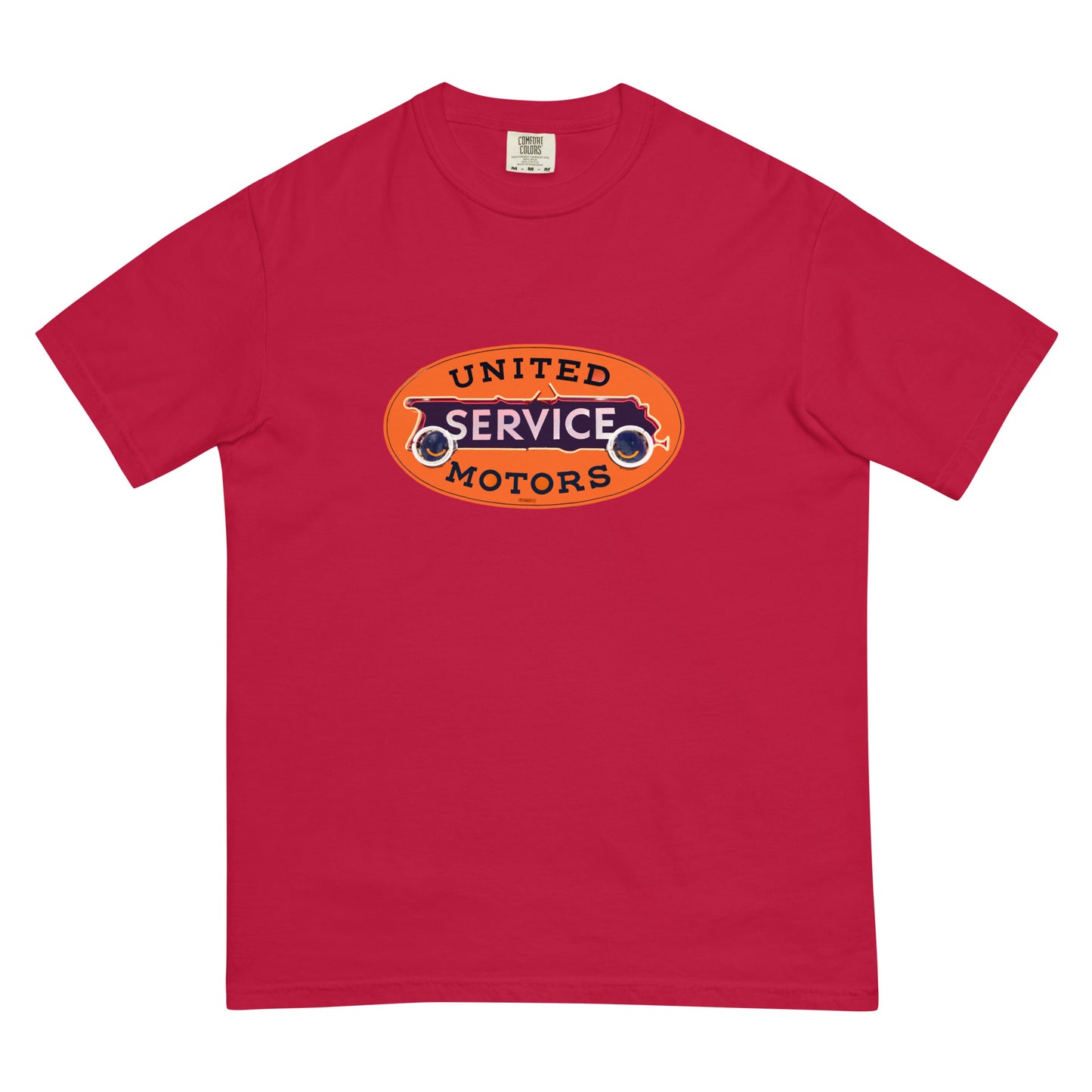 Vintage United Service Motor Neon Style Unlit Unisex garment-dyed heavyweight t-shirt