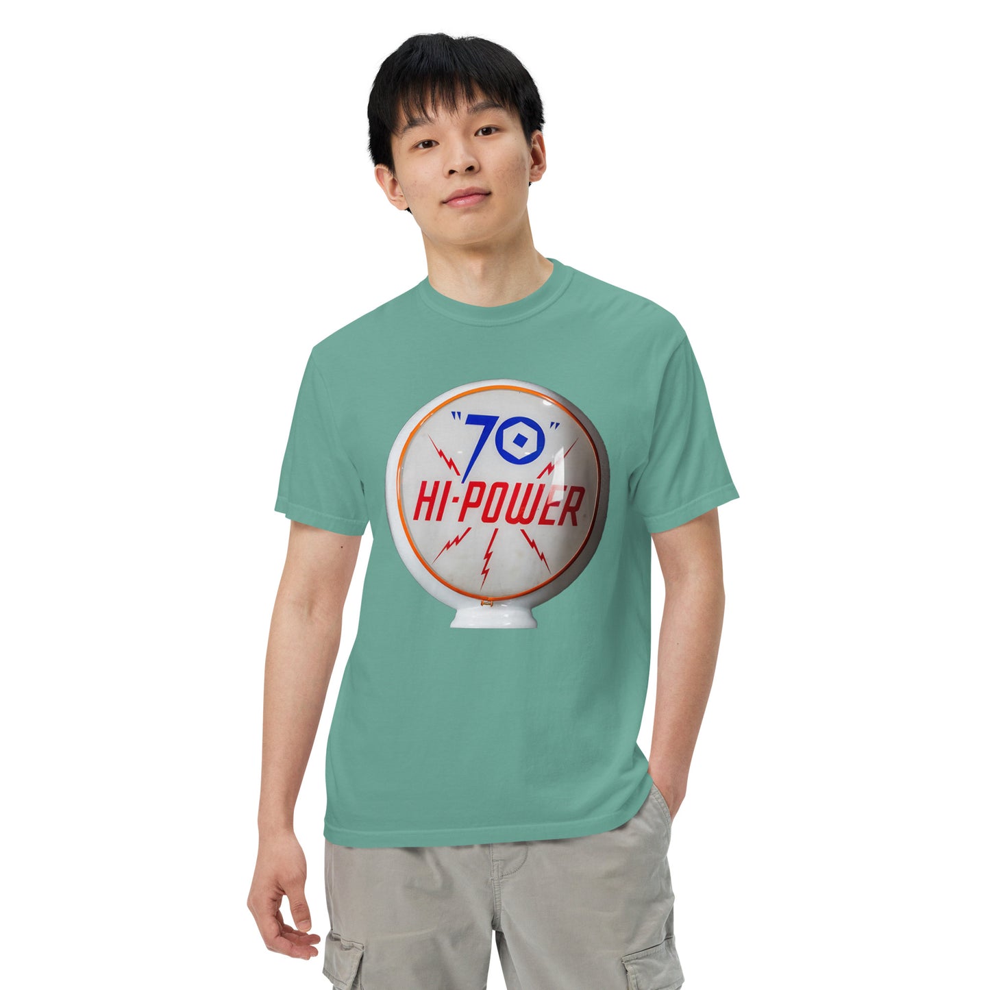 70 Hi Power Globe Design Unisex Heavyweight T-Shirt