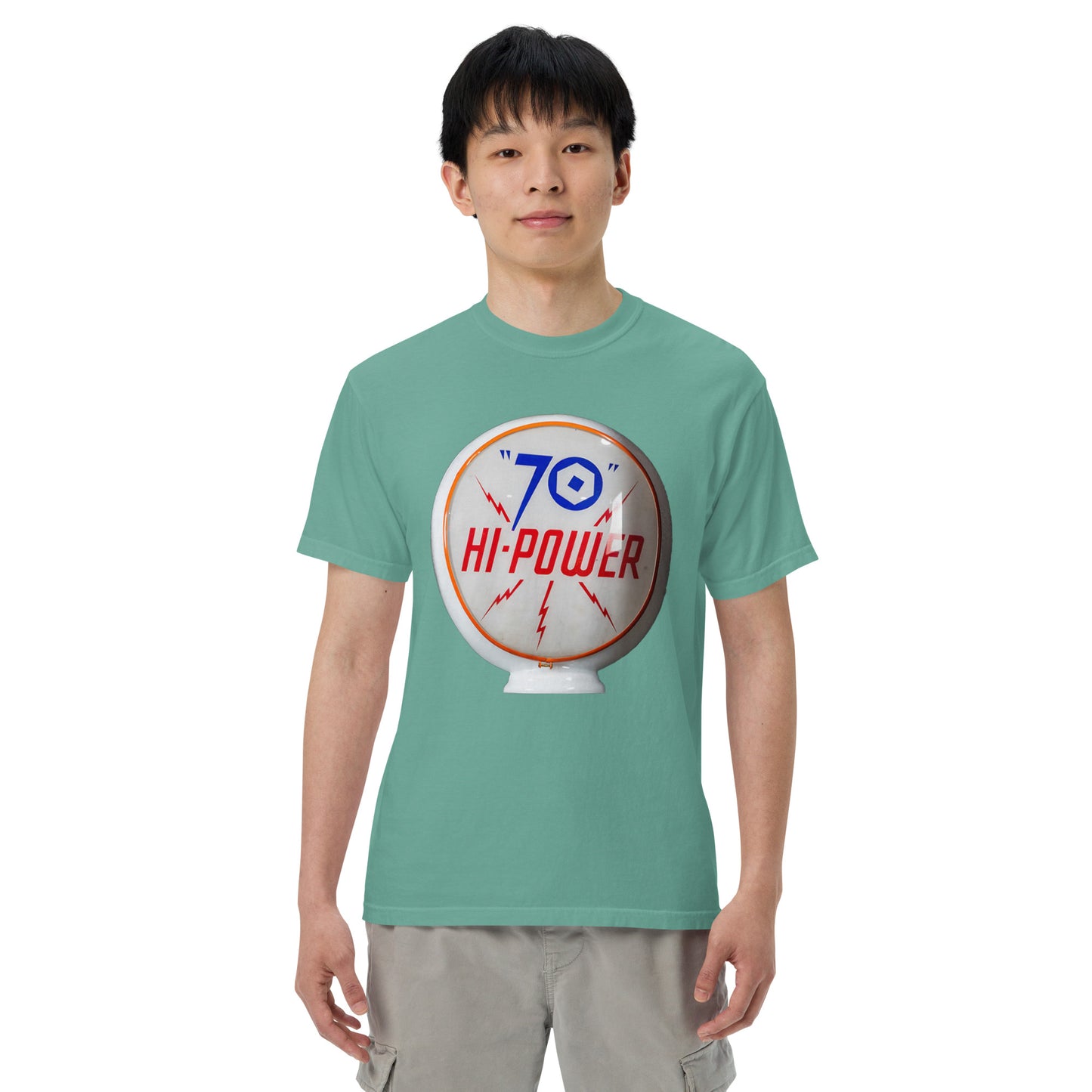 70 Hi Power Globe Design Unisex Heavyweight T-Shirt