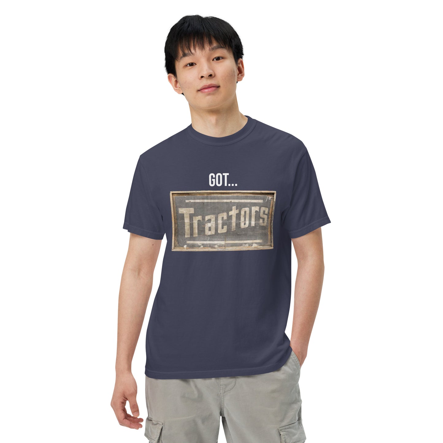 Got Tractors Wooden Style Unisex Heavyweight T-Shirt Design