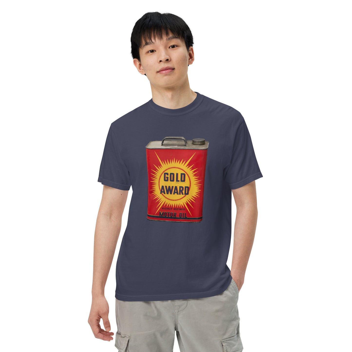 Retro Oil Can Design Unisex garment-dyed heavyweight t-shirt