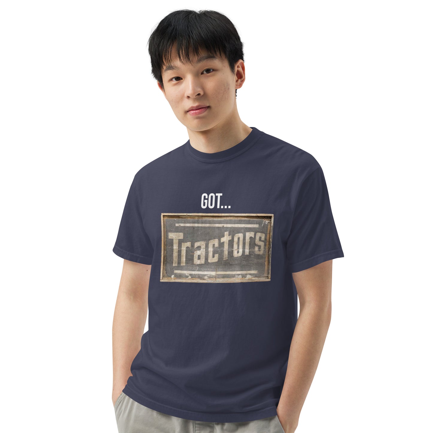 Got Tractors Wooden Style Unisex Heavyweight T-Shirt Design