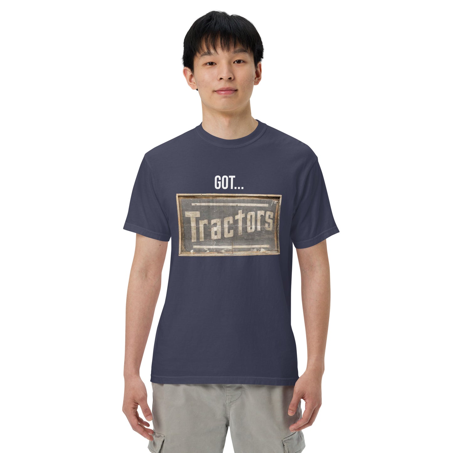 Got Tractors Wooden Style Unisex Heavyweight T-Shirt Design