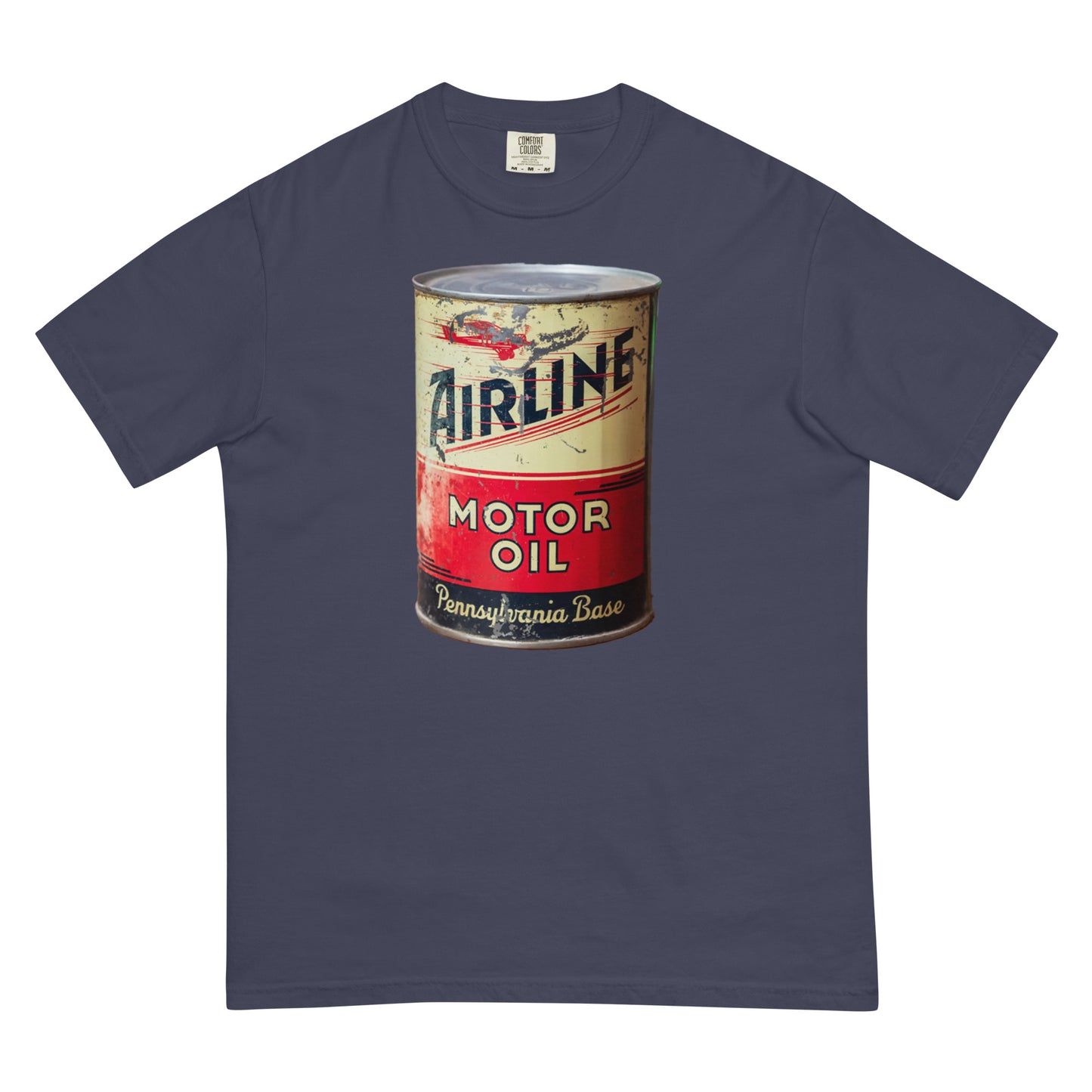 Aviation Oil Soup Can Style Unisex garment-dyed heavyweight t-shirt