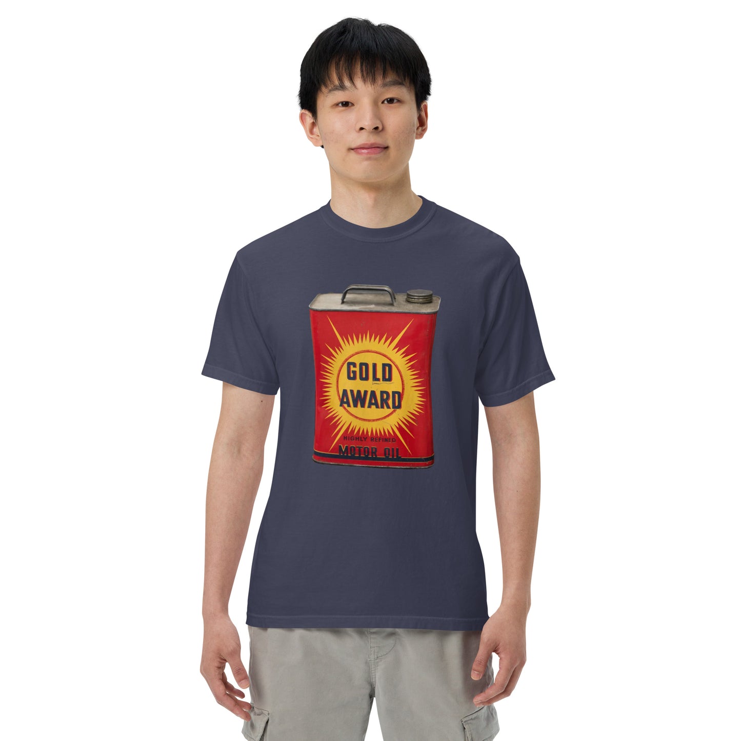 Retro Oil Can Design Unisex garment-dyed heavyweight t-shirt