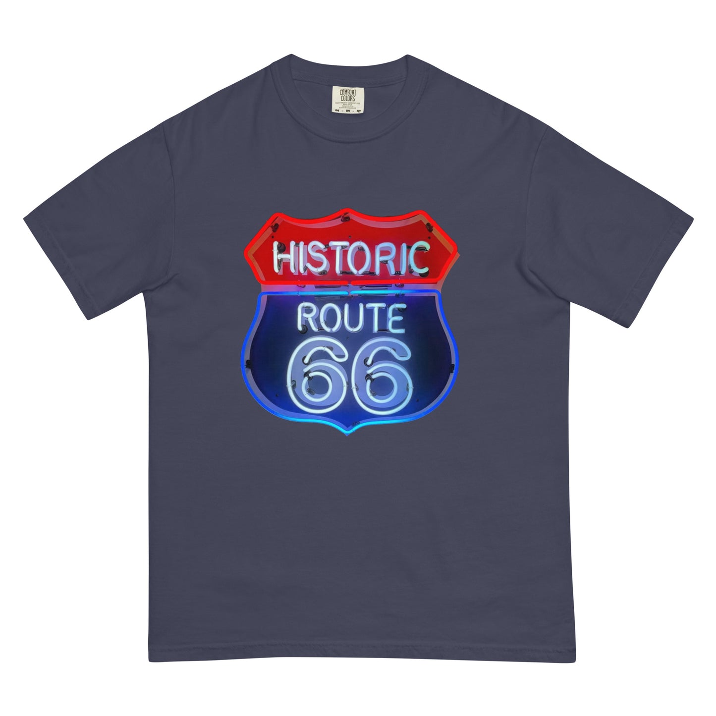 Vintage Route 66 Neon Style Unisex garment-dyed heavyweight t-shirt