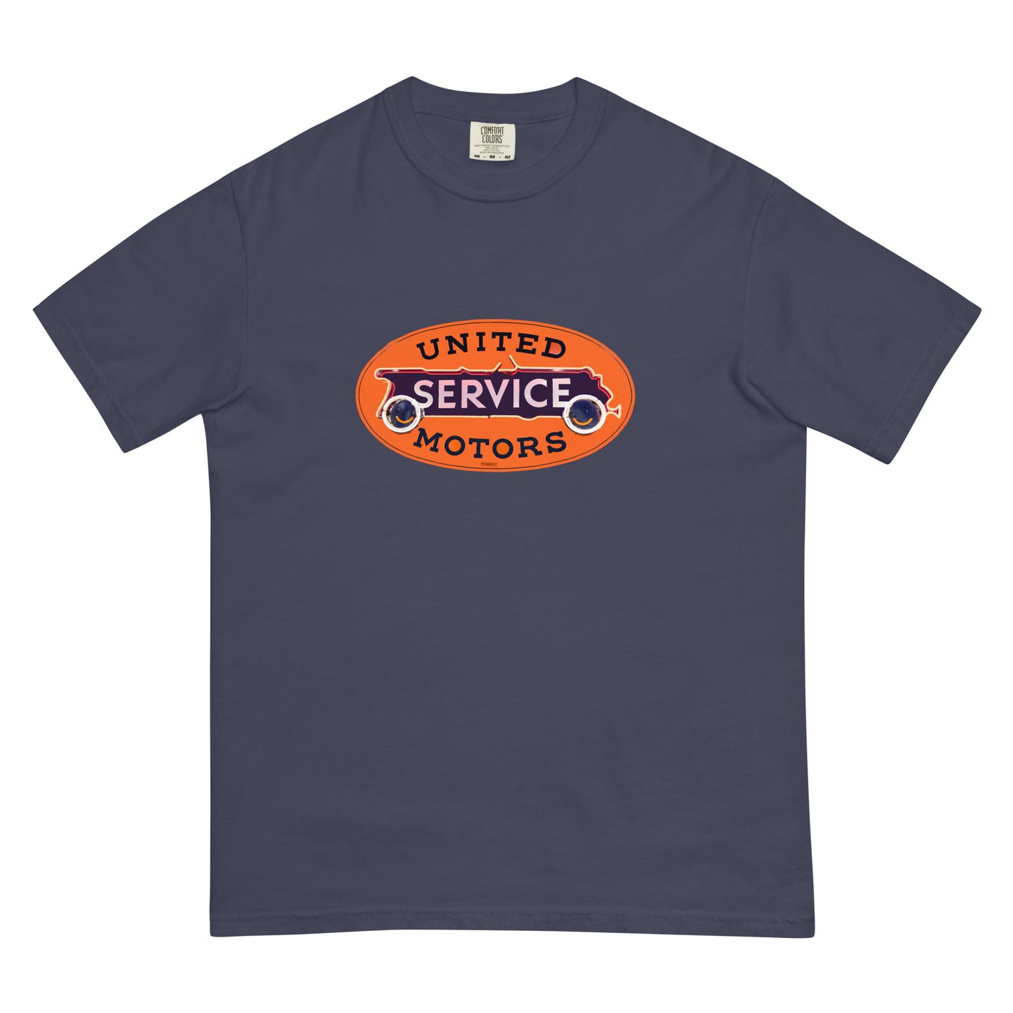 Vintage United Service Motor Neon Style Unlit Unisex garment-dyed heavyweight t-shirt