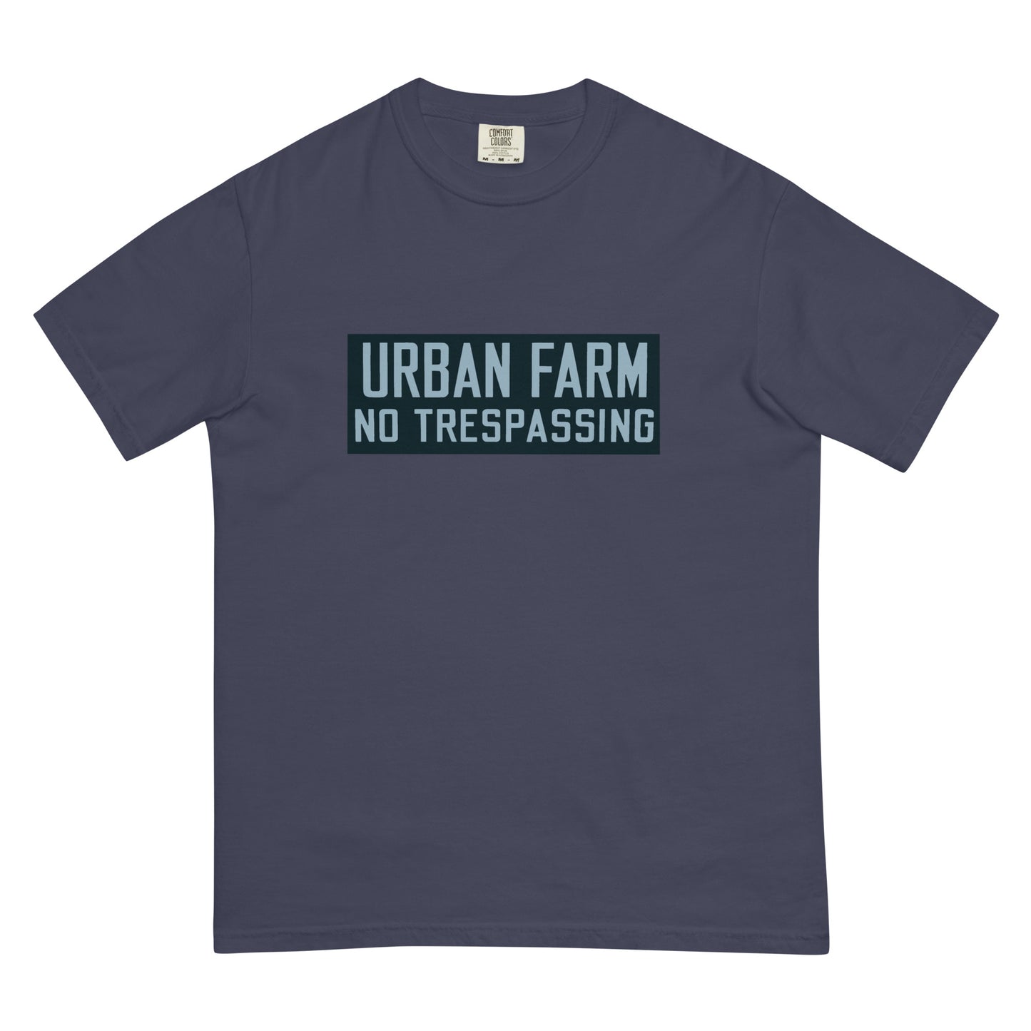 Retro Urban Farm Sign Porcelain Style Unisex garment-dyed heavyweight t-shirt