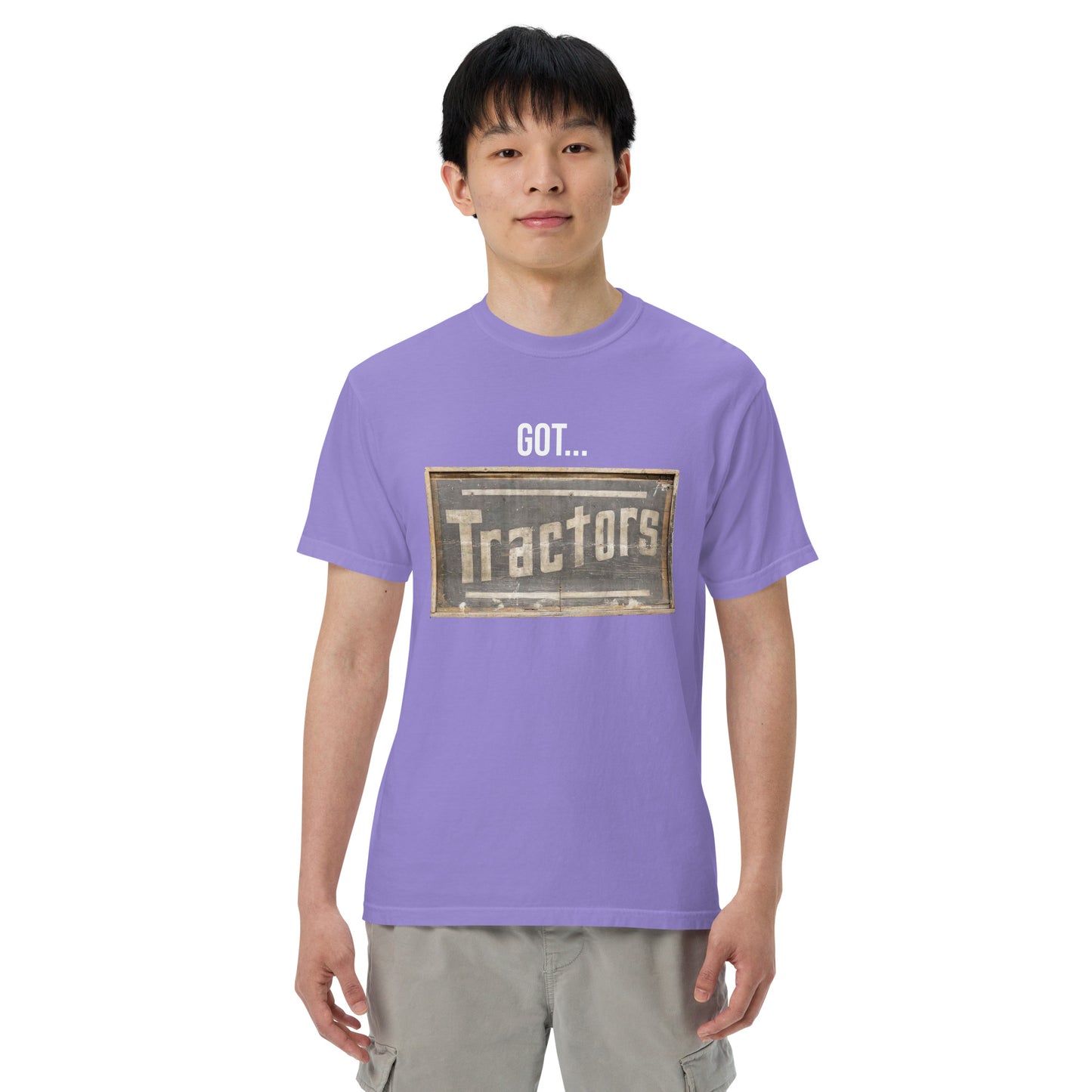 Got Tractors Wooden Style Unisex Heavyweight T-Shirt Design