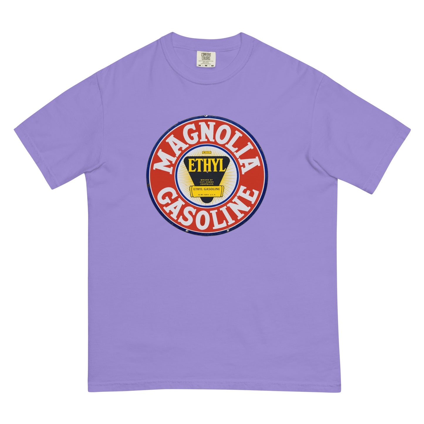 Retro Tin Gas Sign Magnolia Unisex garment-dyed heavyweight t-shirt