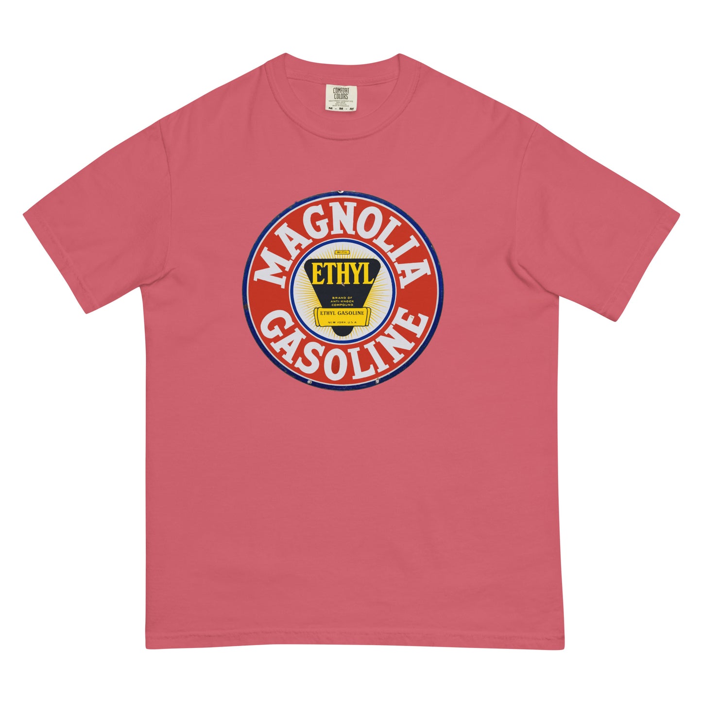 Retro Tin Gas Sign Magnolia Unisex garment-dyed heavyweight t-shirt