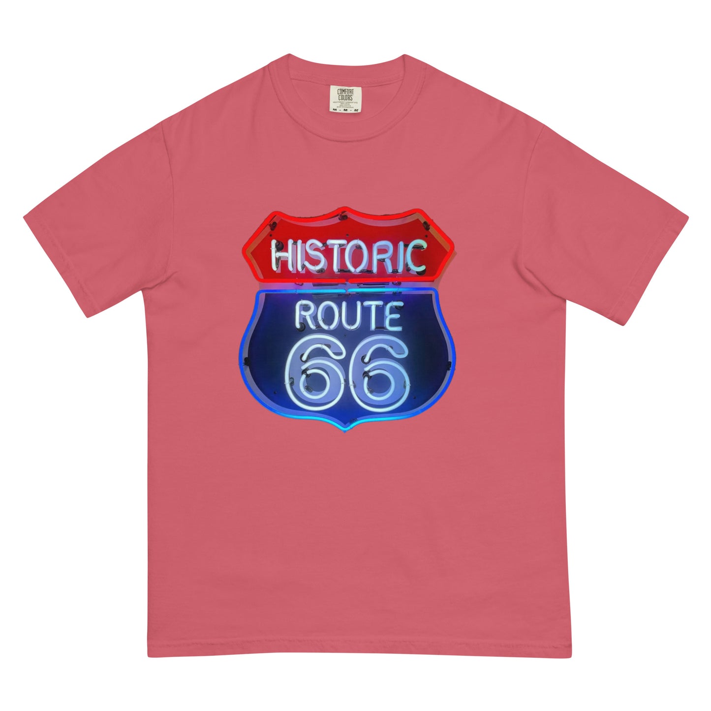 Vintage Route 66 Neon Style Unisex garment-dyed heavyweight t-shirt