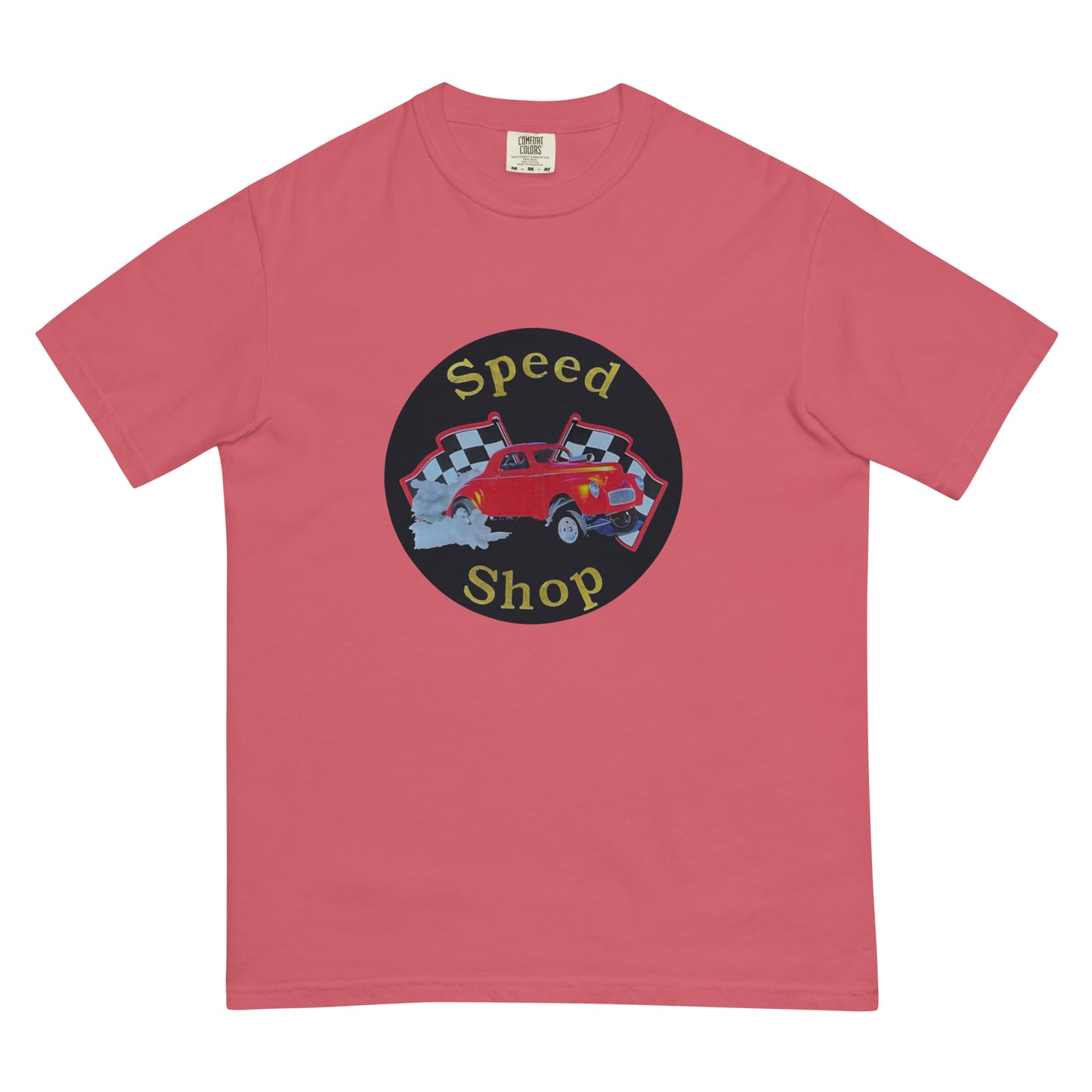 Retro Speed Shop Tin Style Unisex garment-dyed heavyweight t-shirt