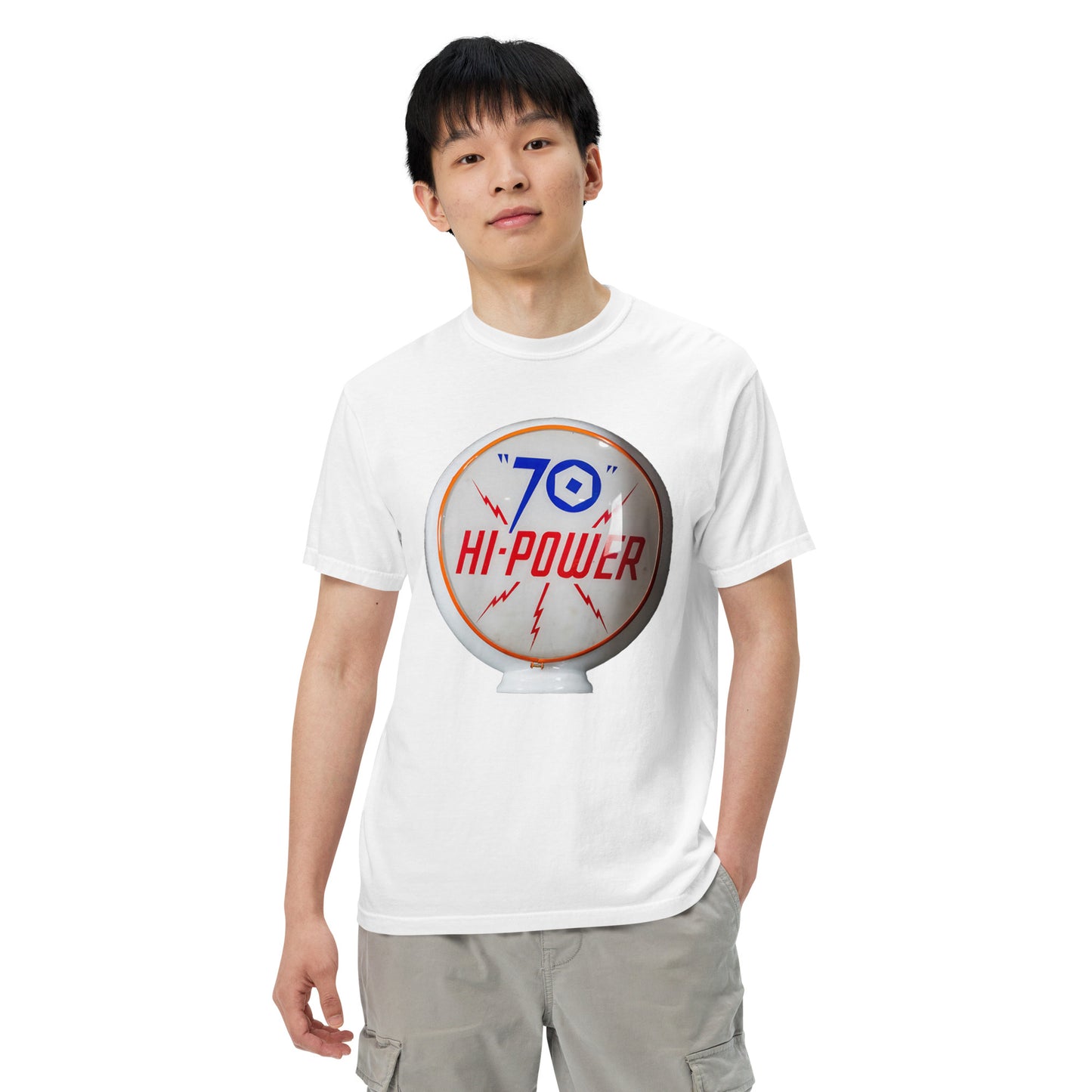 70 Hi Power Globe Design Unisex Heavyweight T-Shirt