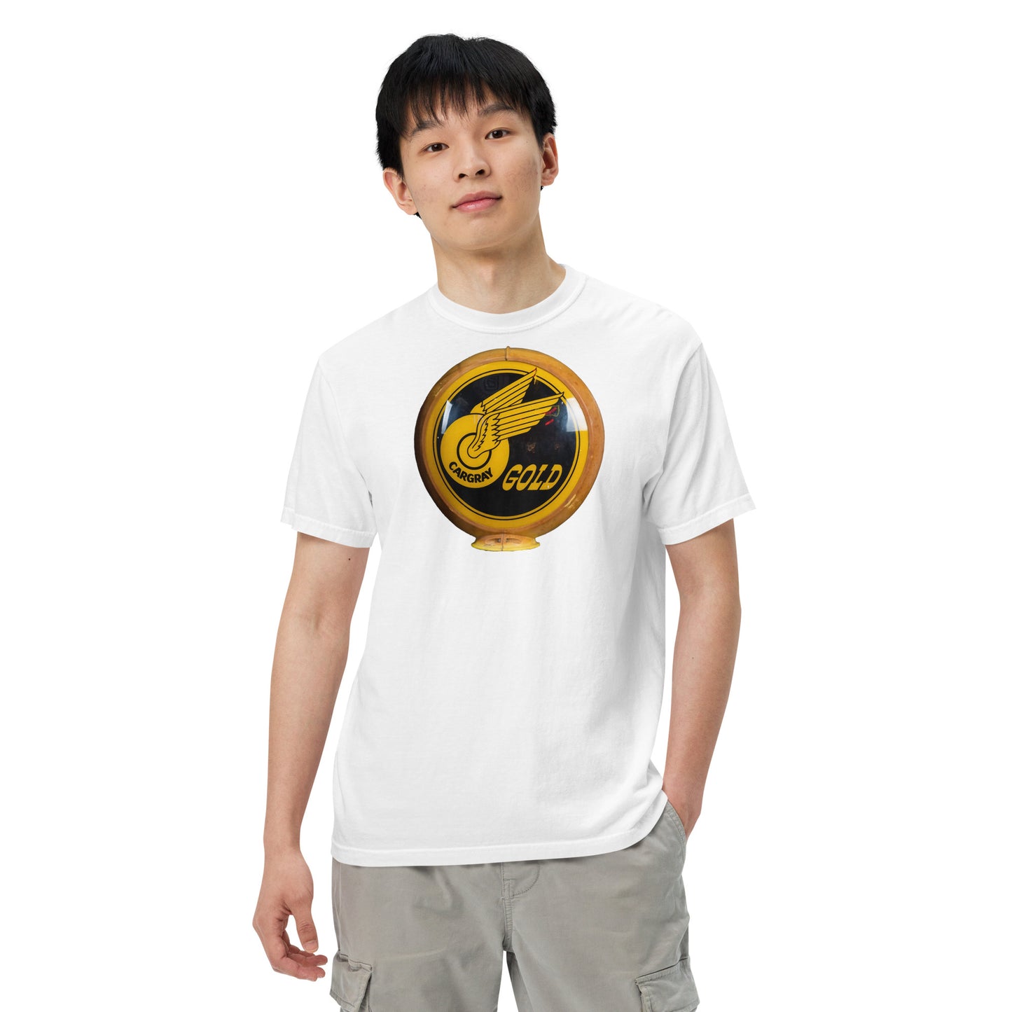 Calgary Gold Globe Design Unisex garment-dyed heavyweight t-shirt