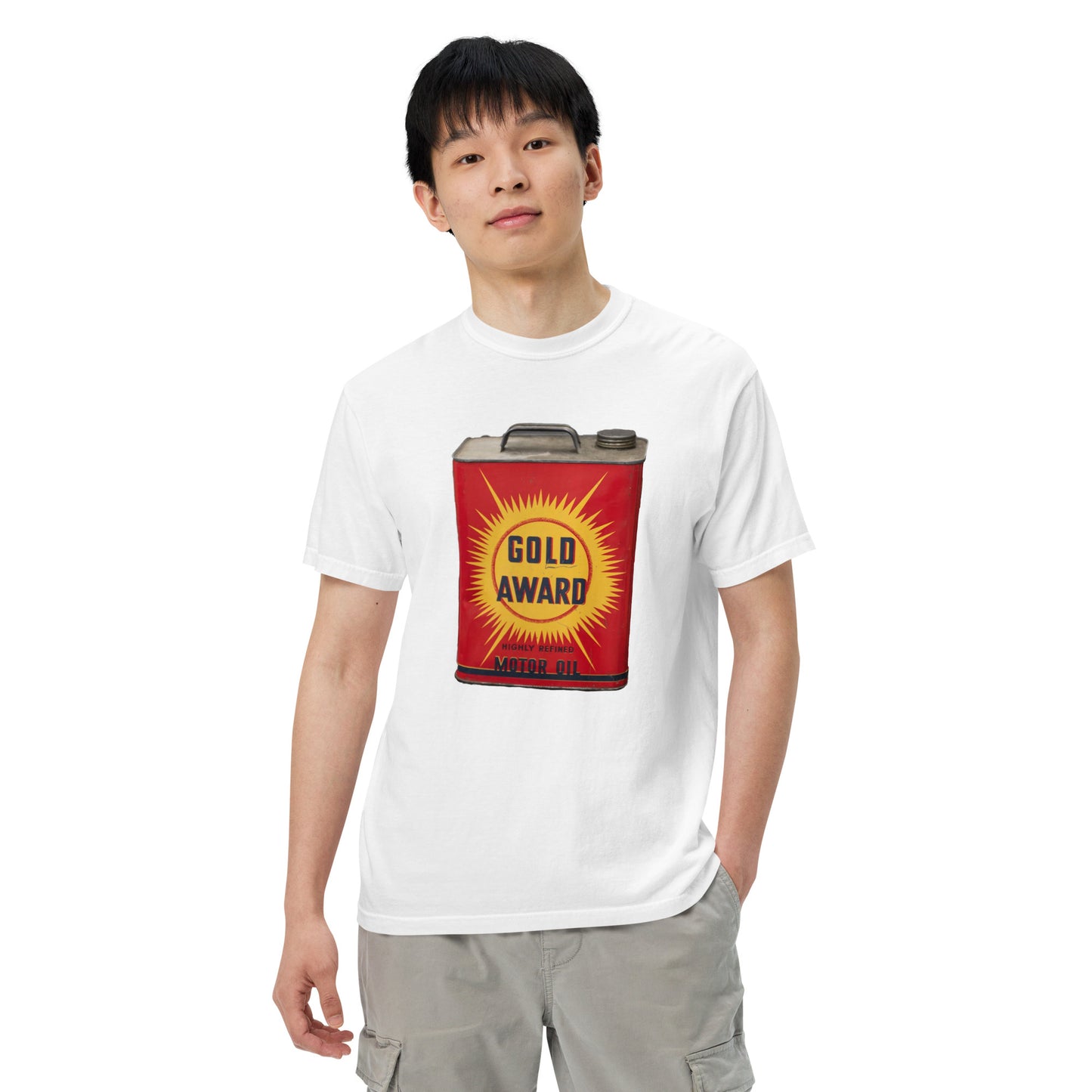 Retro Oil Can Design Unisex garment-dyed heavyweight t-shirt