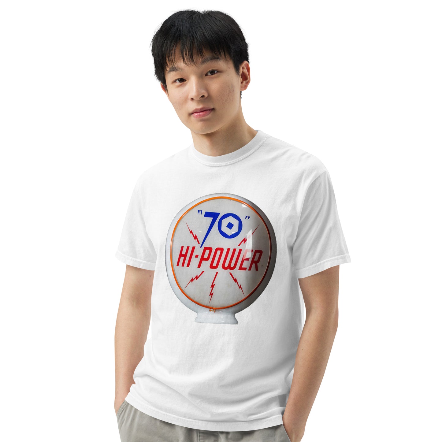 70 Hi Power Globe Design Unisex Heavyweight T-Shirt