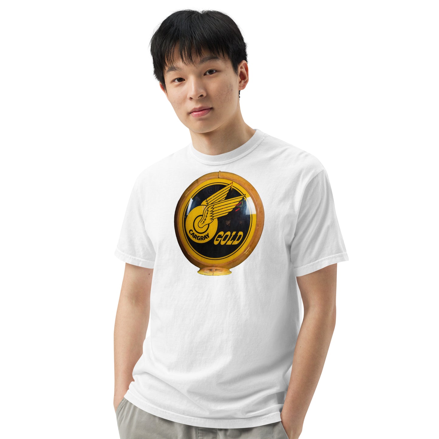 Calgary Gold Globe Design Unisex garment-dyed heavyweight t-shirt