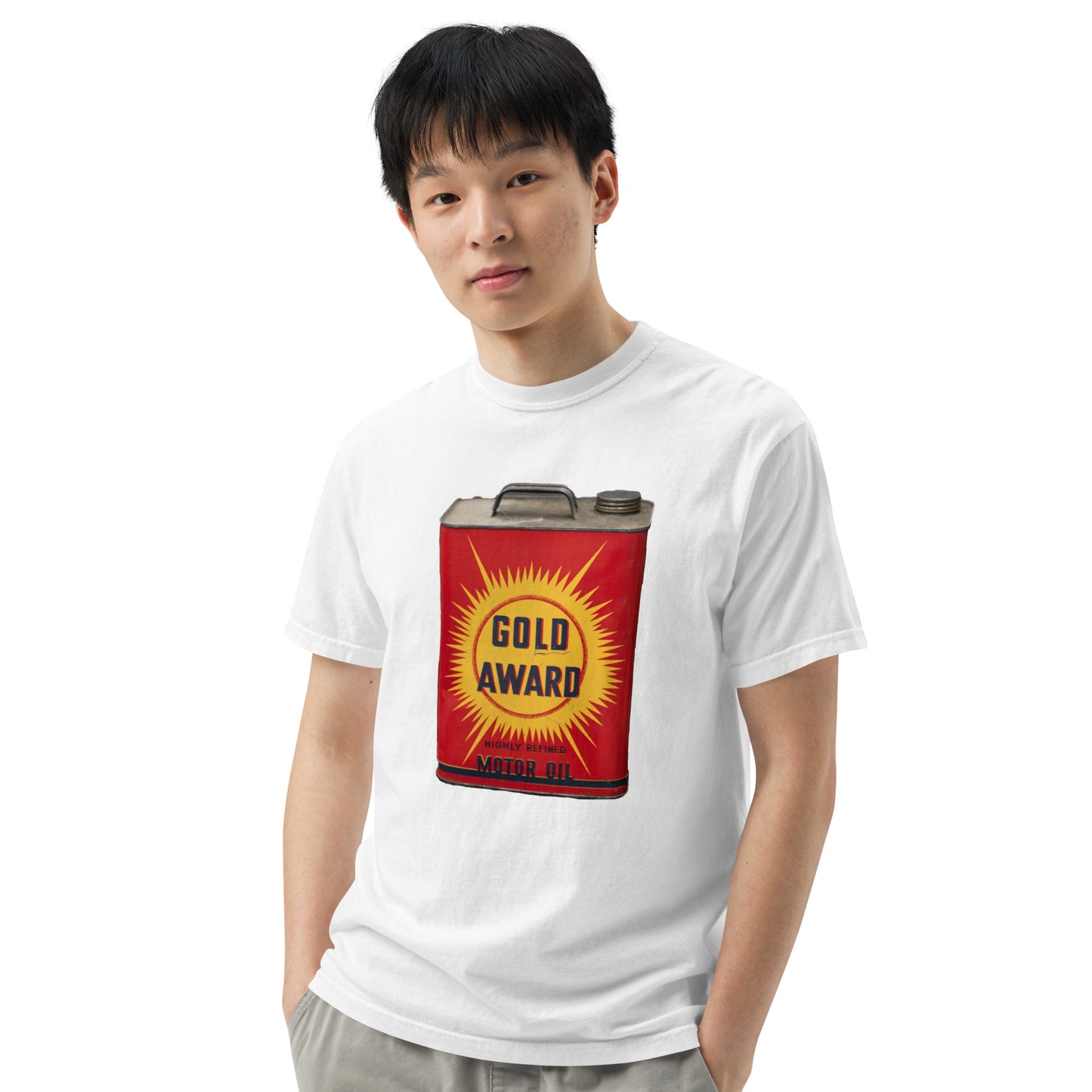 Retro Oil Can Design Unisex garment-dyed heavyweight t-shirt