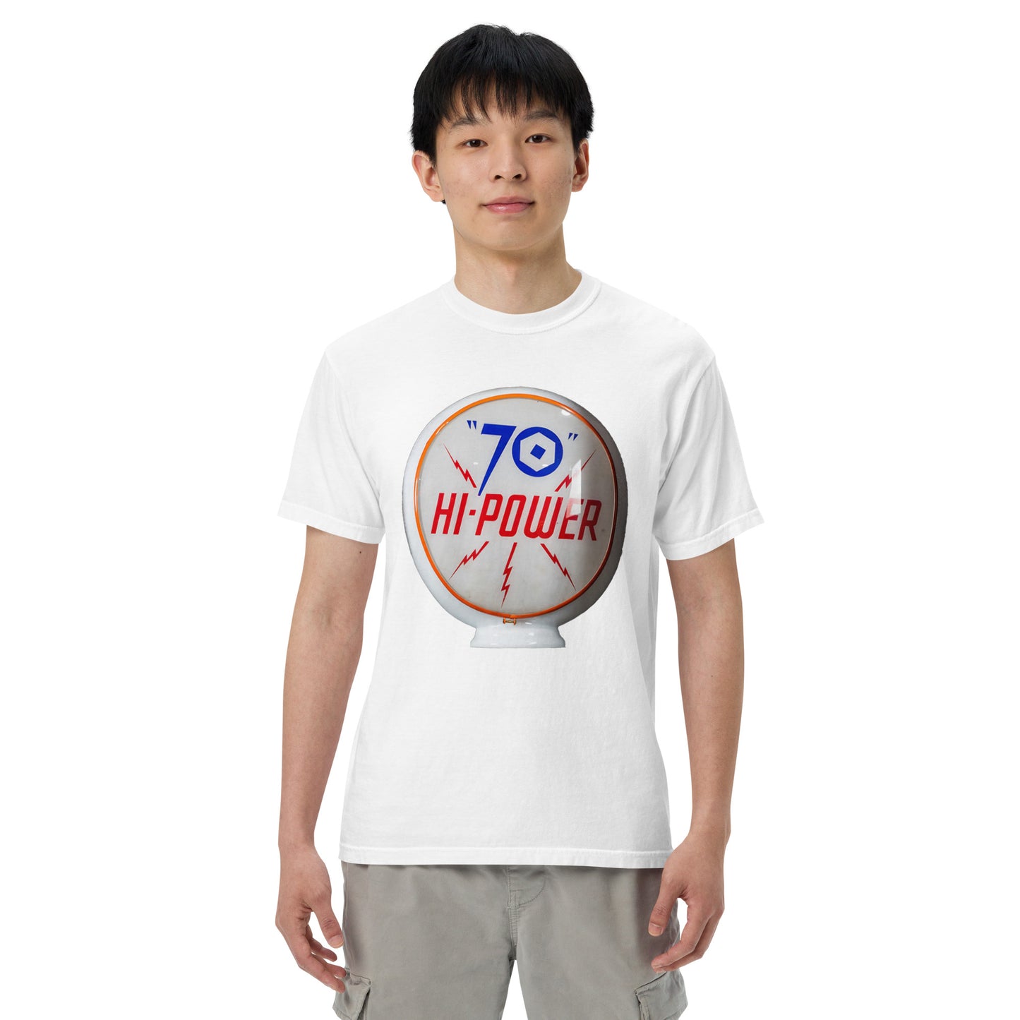 70 Hi Power Globe Design Unisex Heavyweight T-Shirt