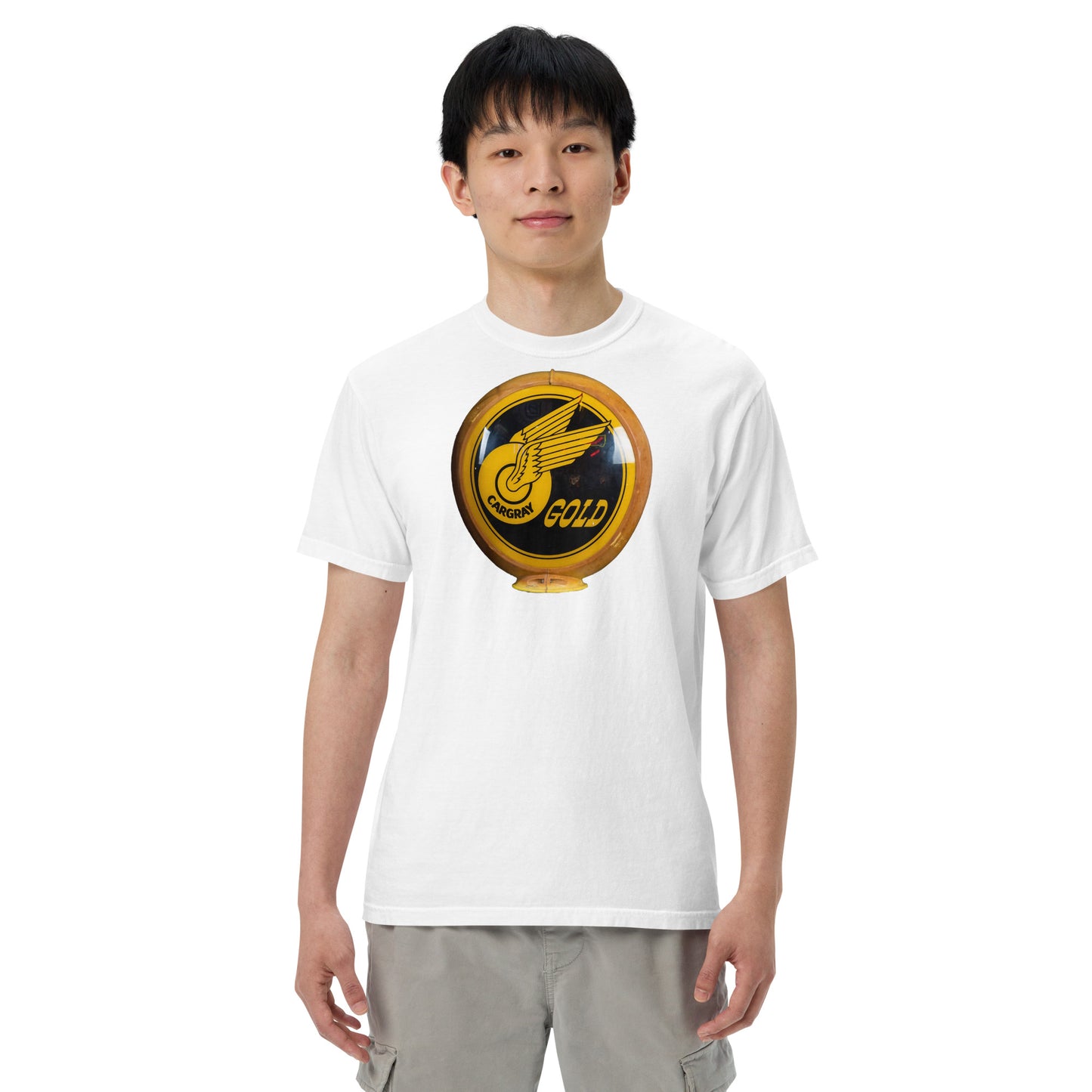 Calgary Gold Globe Design Unisex garment-dyed heavyweight t-shirt