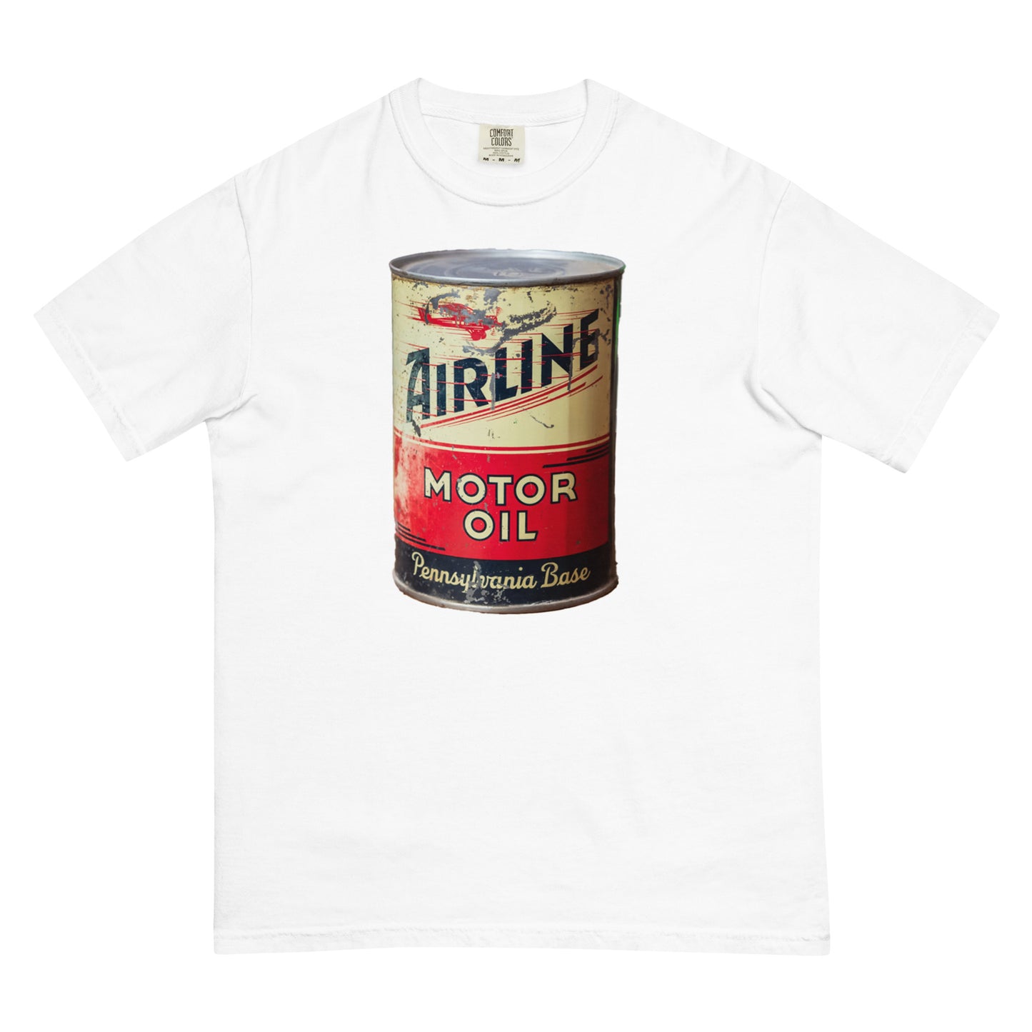 Aviation Oil Soup Can Style Unisex garment-dyed heavyweight t-shirt