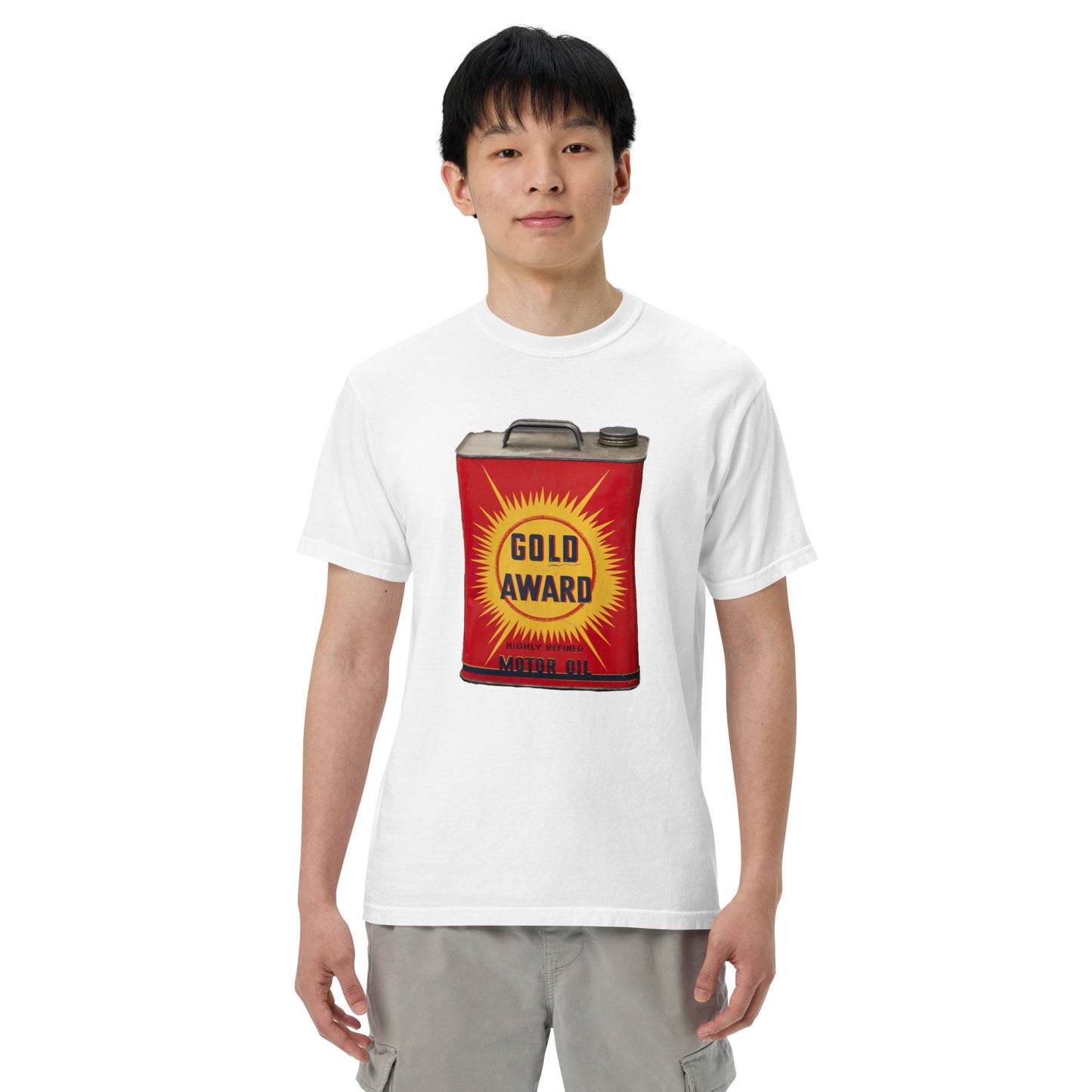 Retro Oil Can Design Unisex garment-dyed heavyweight t-shirt