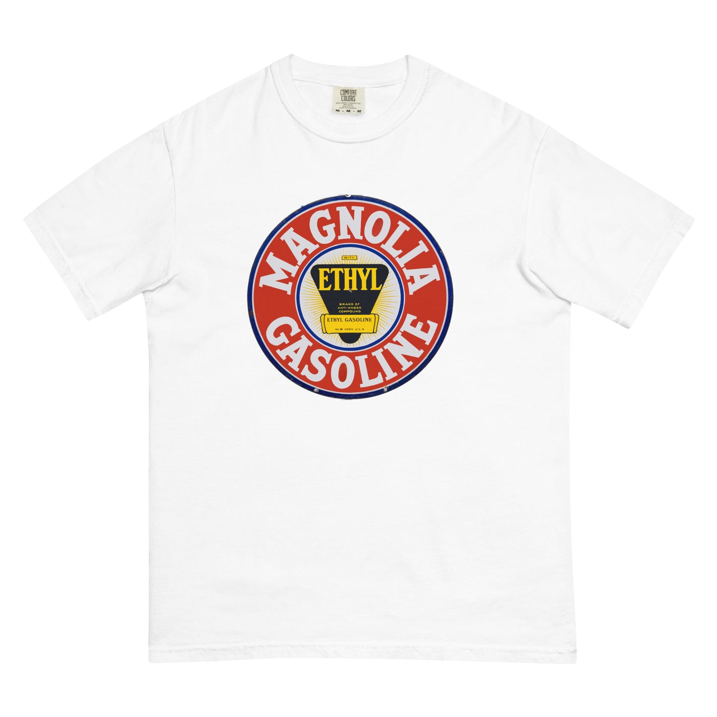 Retro Tin Gas Sign Magnolia Unisex garment-dyed heavyweight t-shirt