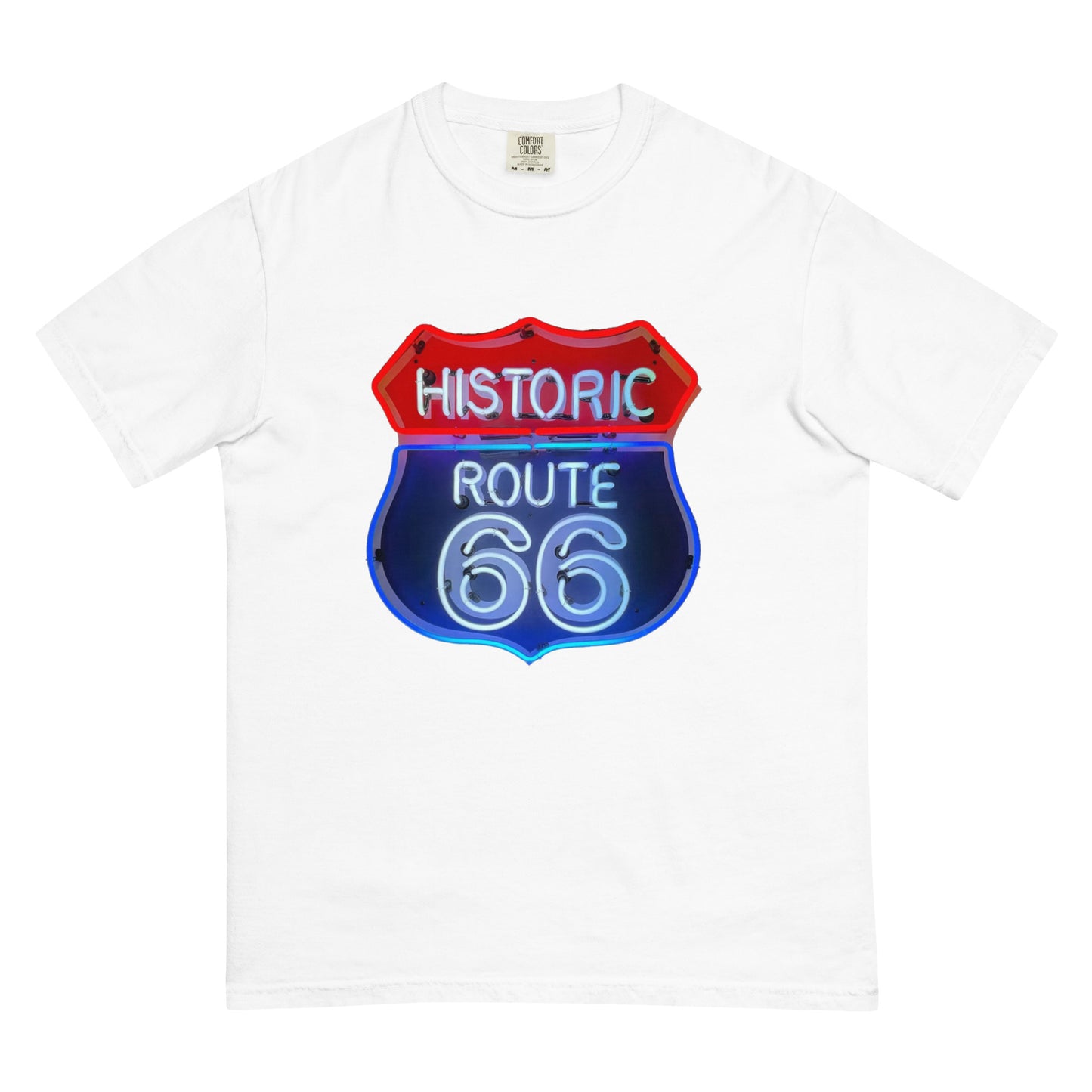 Vintage Route 66 Neon Style Unisex garment-dyed heavyweight t-shirt