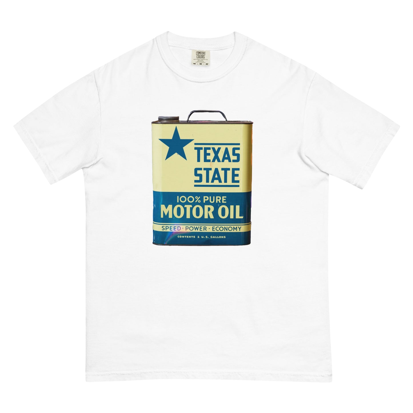 Vintage Texas Motor Oil Can Gallon Deisgn Unisex garment-dyed heavyweight t-shirt