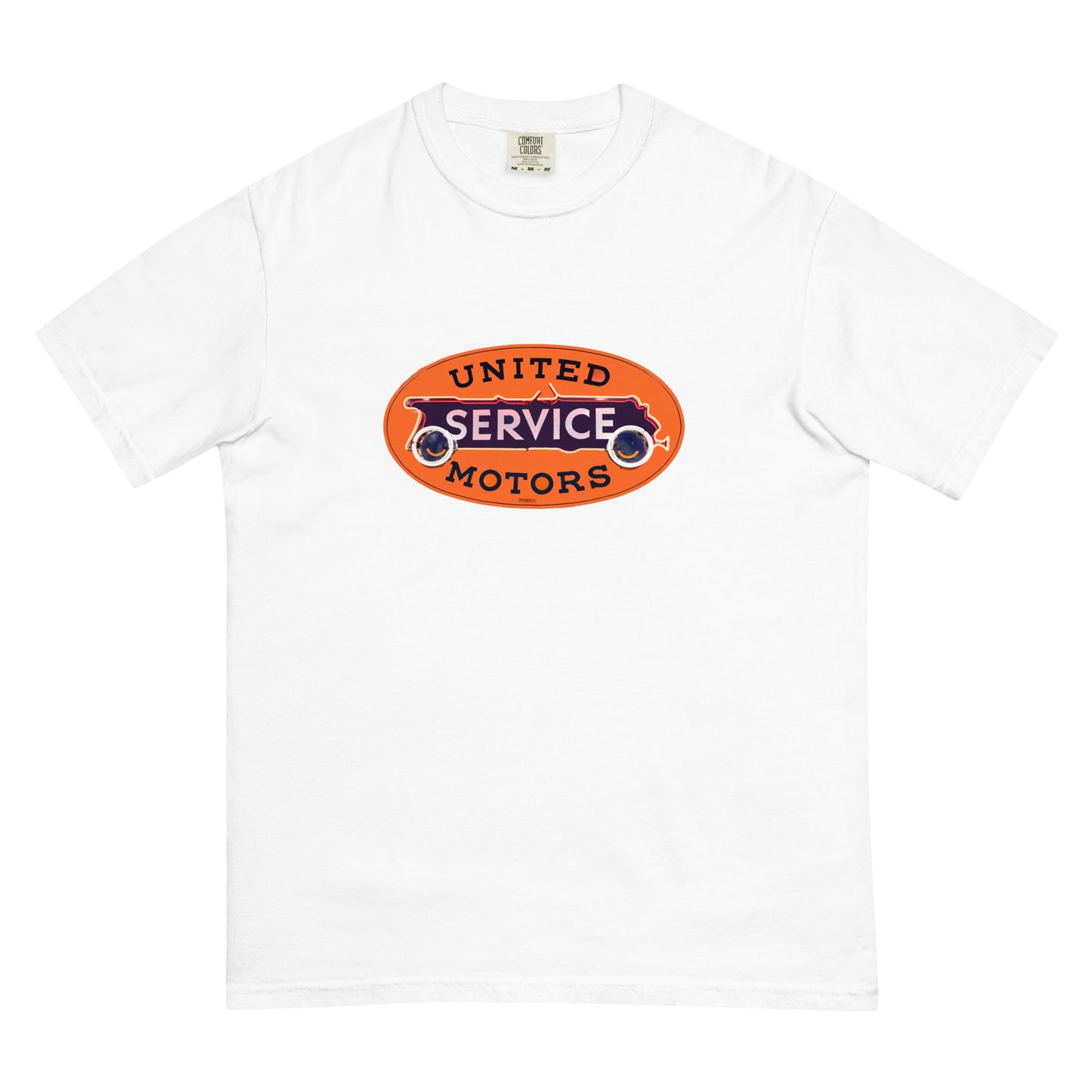 Vintage United Service Motor Neon Style Unlit Unisex garment-dyed heavyweight t-shirt