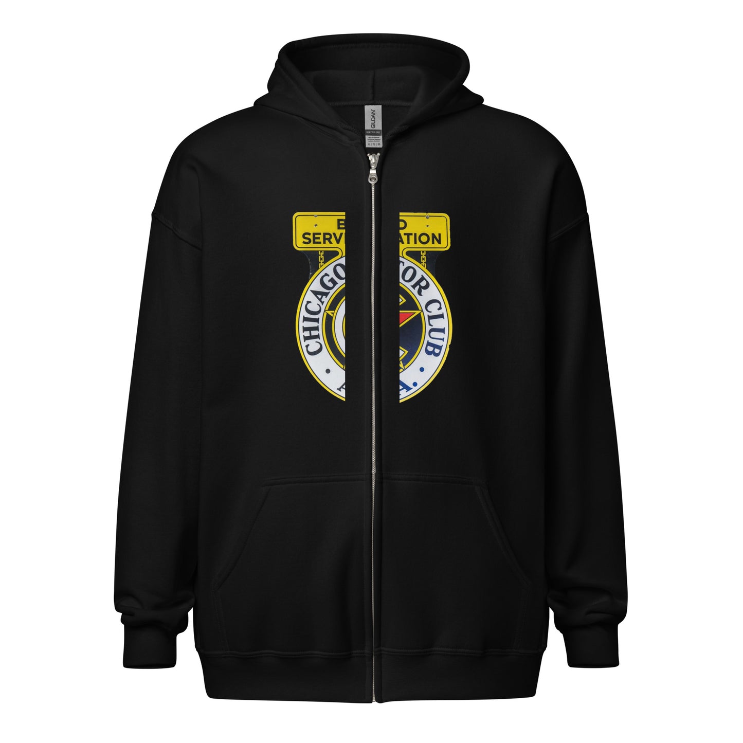 Chicago Motor Club Tin Style Unisex heavy blend zip hoodie