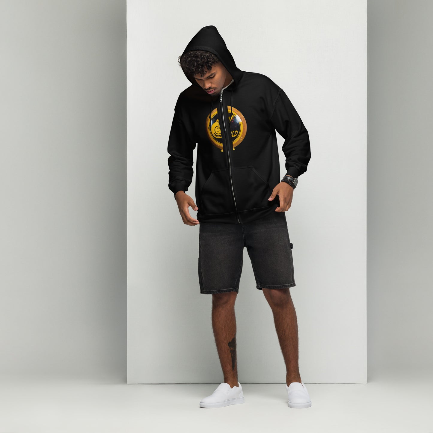 Cargray Gold Globe Style Unisex heavy blend zip hoodie