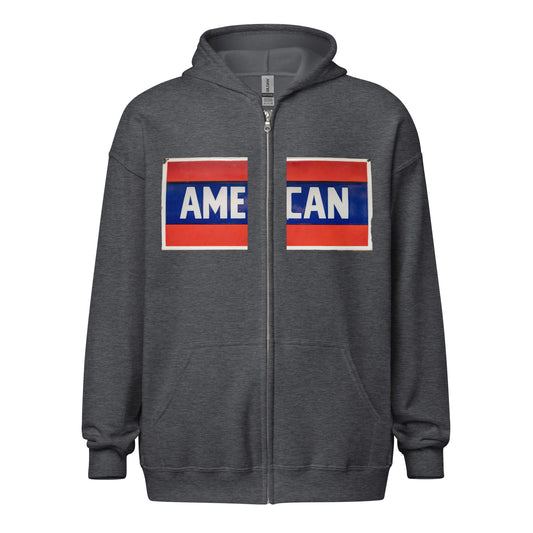 American Sign Porcelain Vintage Style Unisex heavy blend zip hoodie