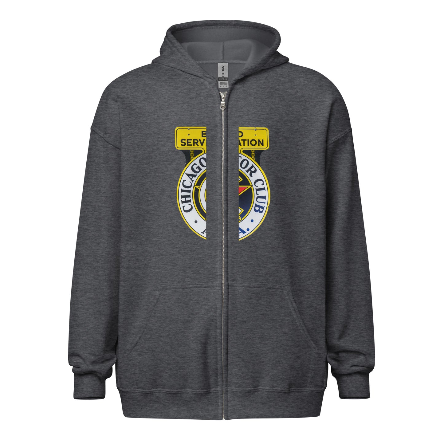 Chicago Motor Club Tin Style Unisex heavy blend zip hoodie