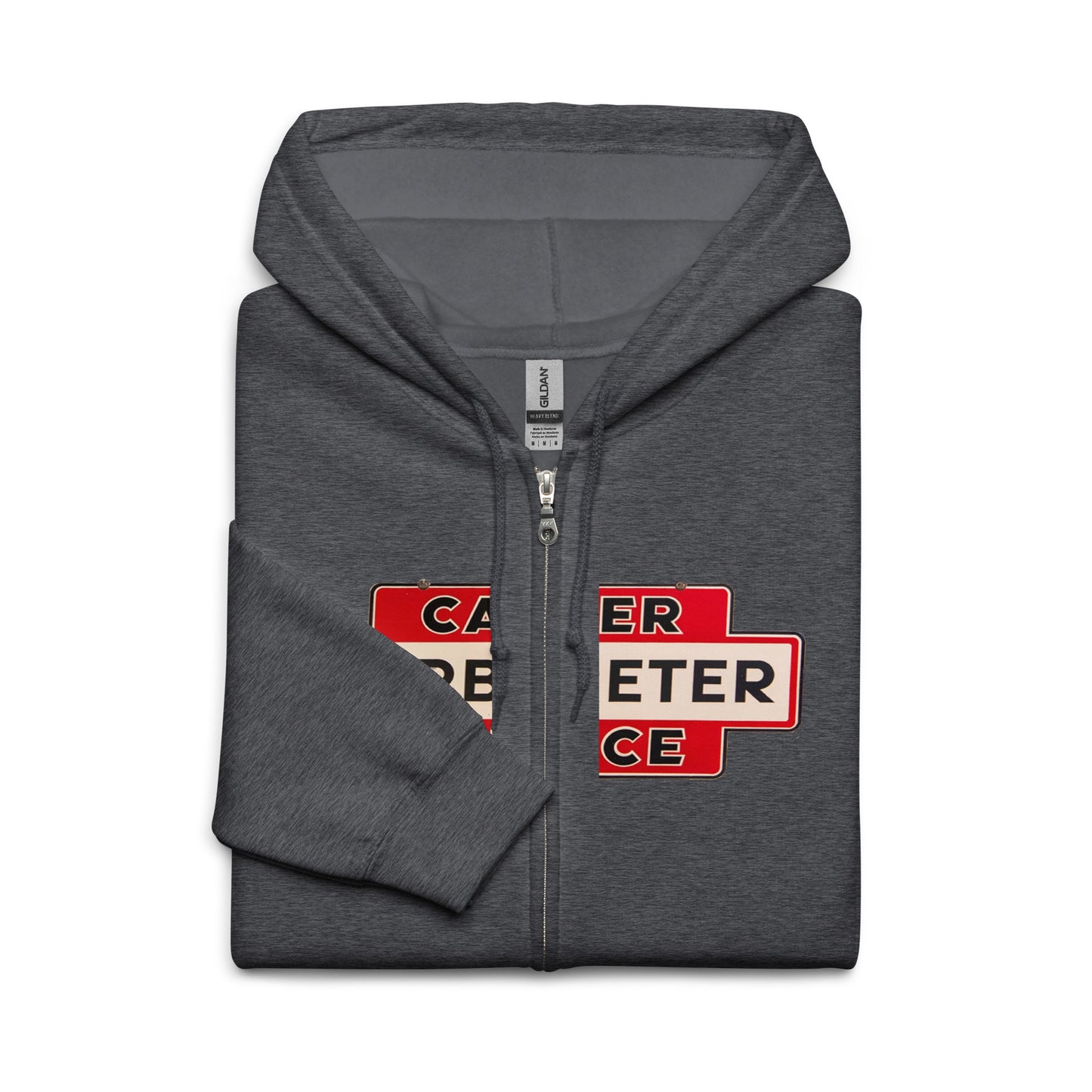 Carter Carbs Tin Style Shop Sign Unisex heavy blend zip hoodie