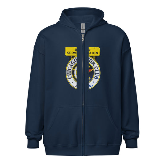 Chicago Motor Club Tin Style Unisex heavy blend zip hoodie