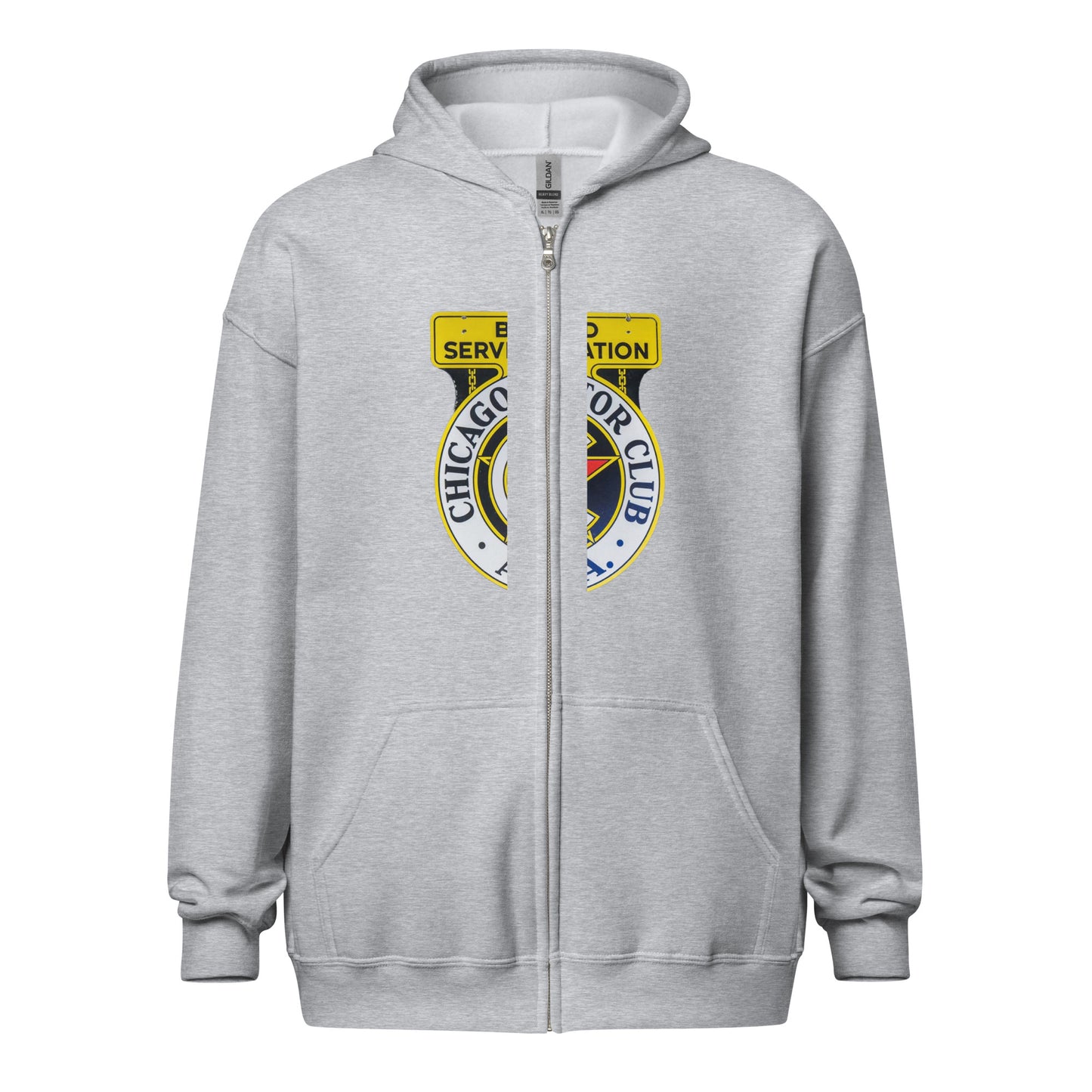 Chicago Motor Club Tin Style Unisex heavy blend zip hoodie