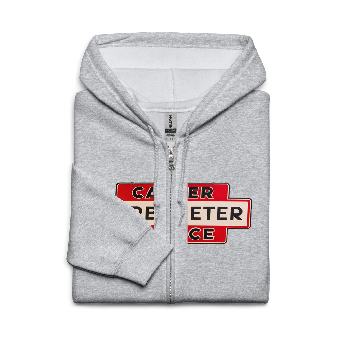 Carter Carbs Tin Style Shop Sign Unisex heavy blend zip hoodie