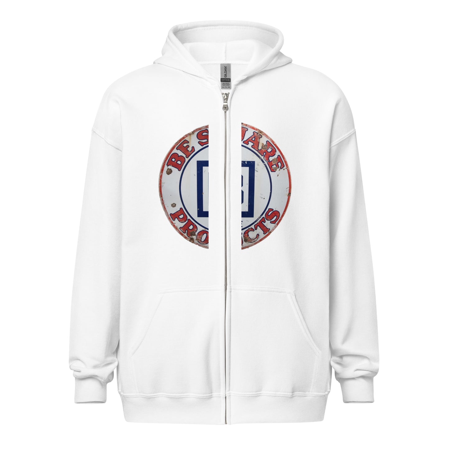 B Square Design Porcelain Unisex heavy blend zip hoodie