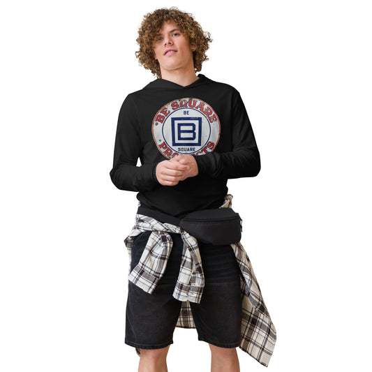 B Square Design Porcelain Hooded long-sleeve tee