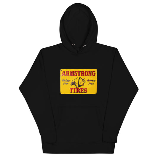 Retro Rhino Tire Sign Tin Style Unisex Hoodie