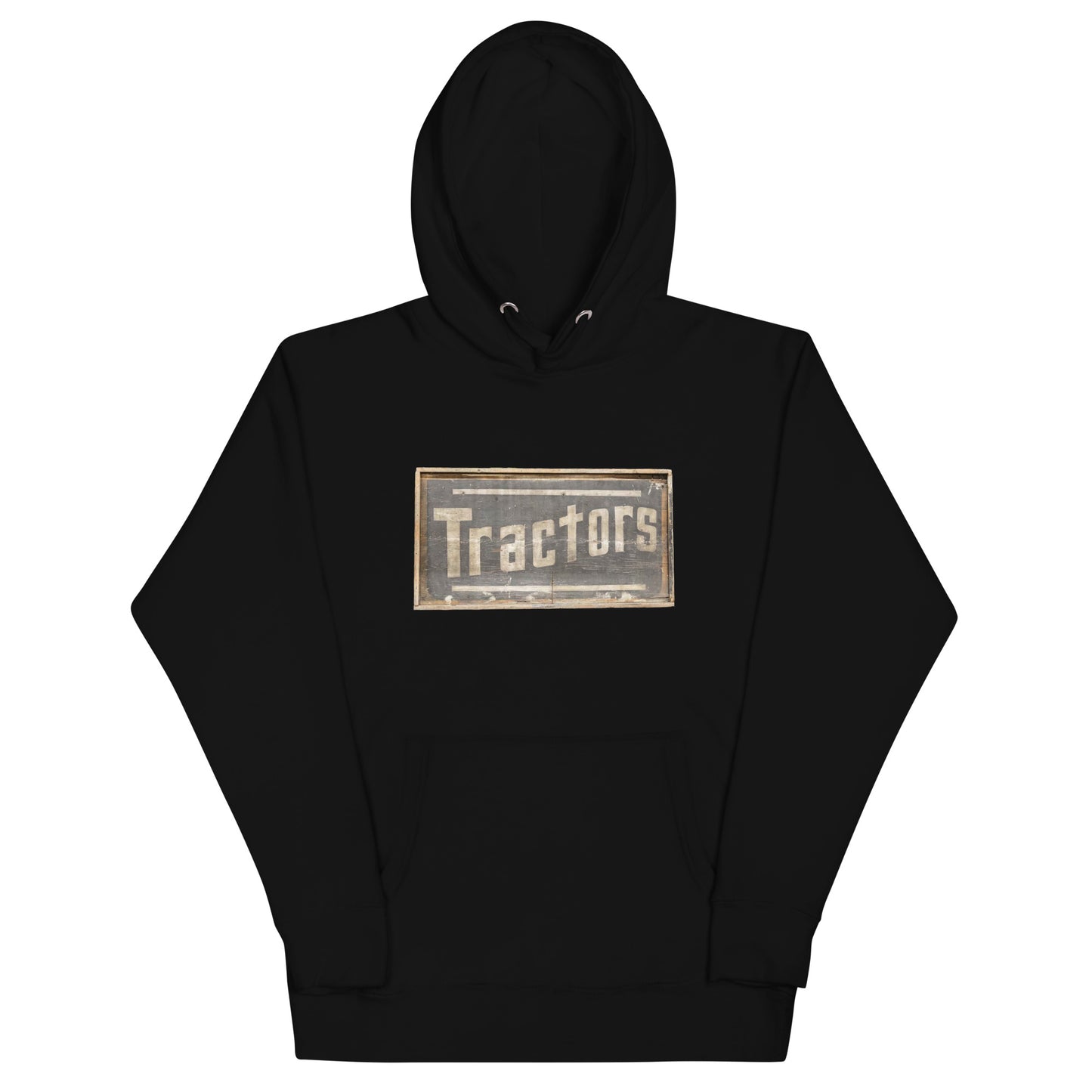 Retro Tractors Sign Wood Style Unisex Hoodie