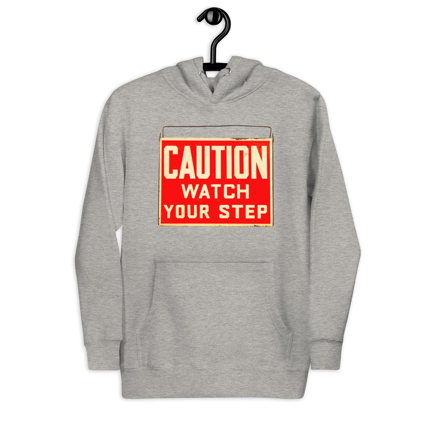 Vintage Wire Hung Caution Sign Unisex Hoodie