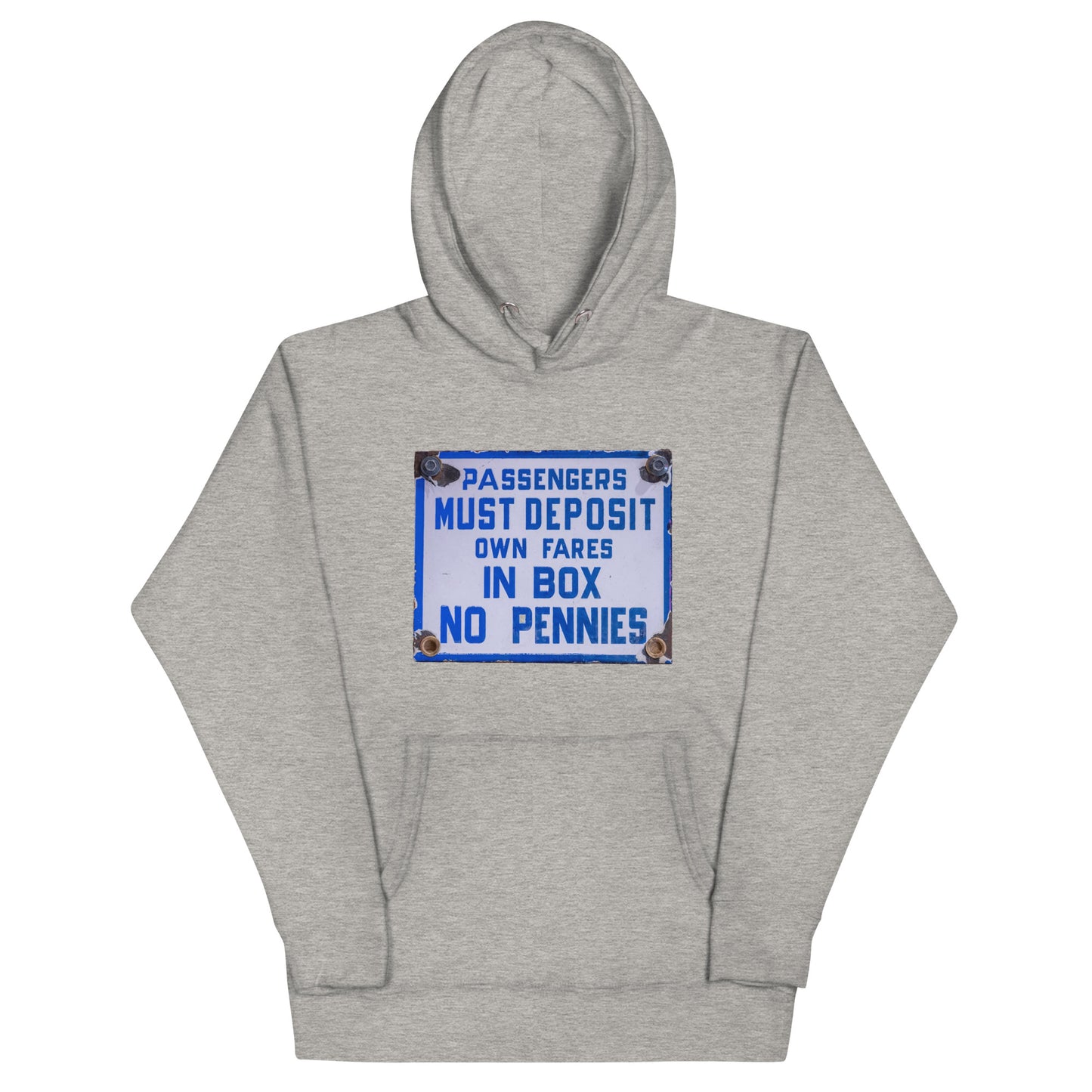 Vintage Passenger Fare Sign Unisex Hoodie