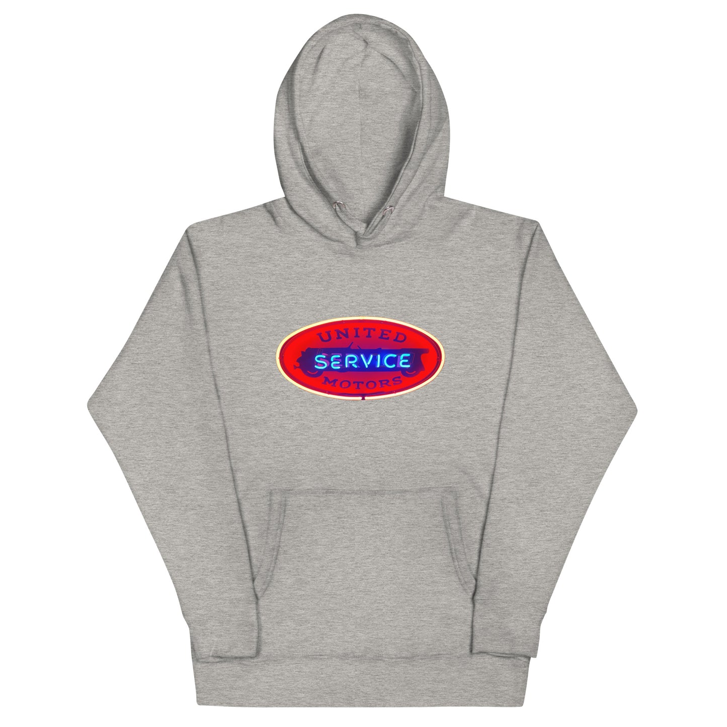 Vintage United Service Motor Neon Style Lit Unisex Hoodie