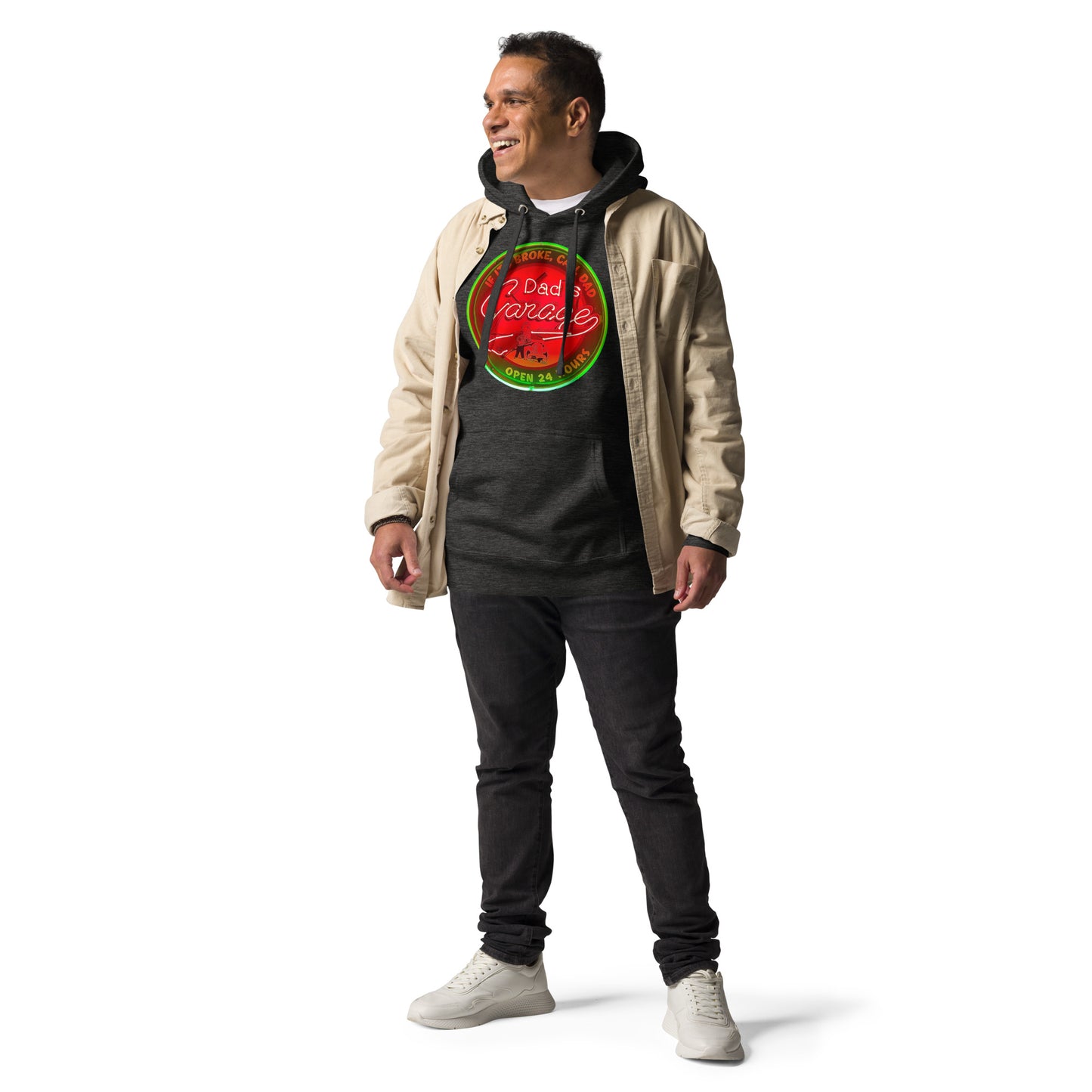 Dads Garage Retro Neon Sign Unisex Hoodie